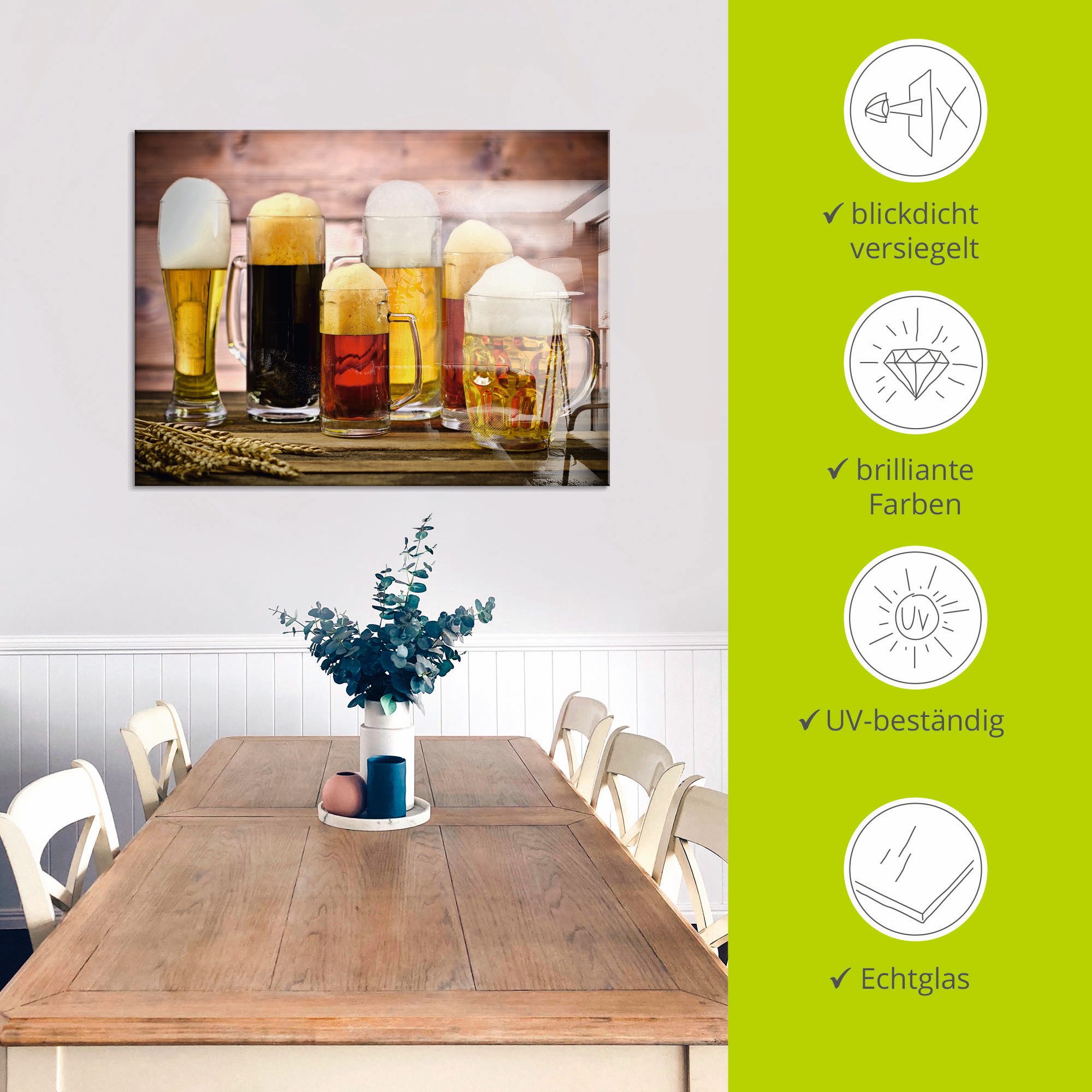 Artland Print op glas Veel bier in verschillende maten