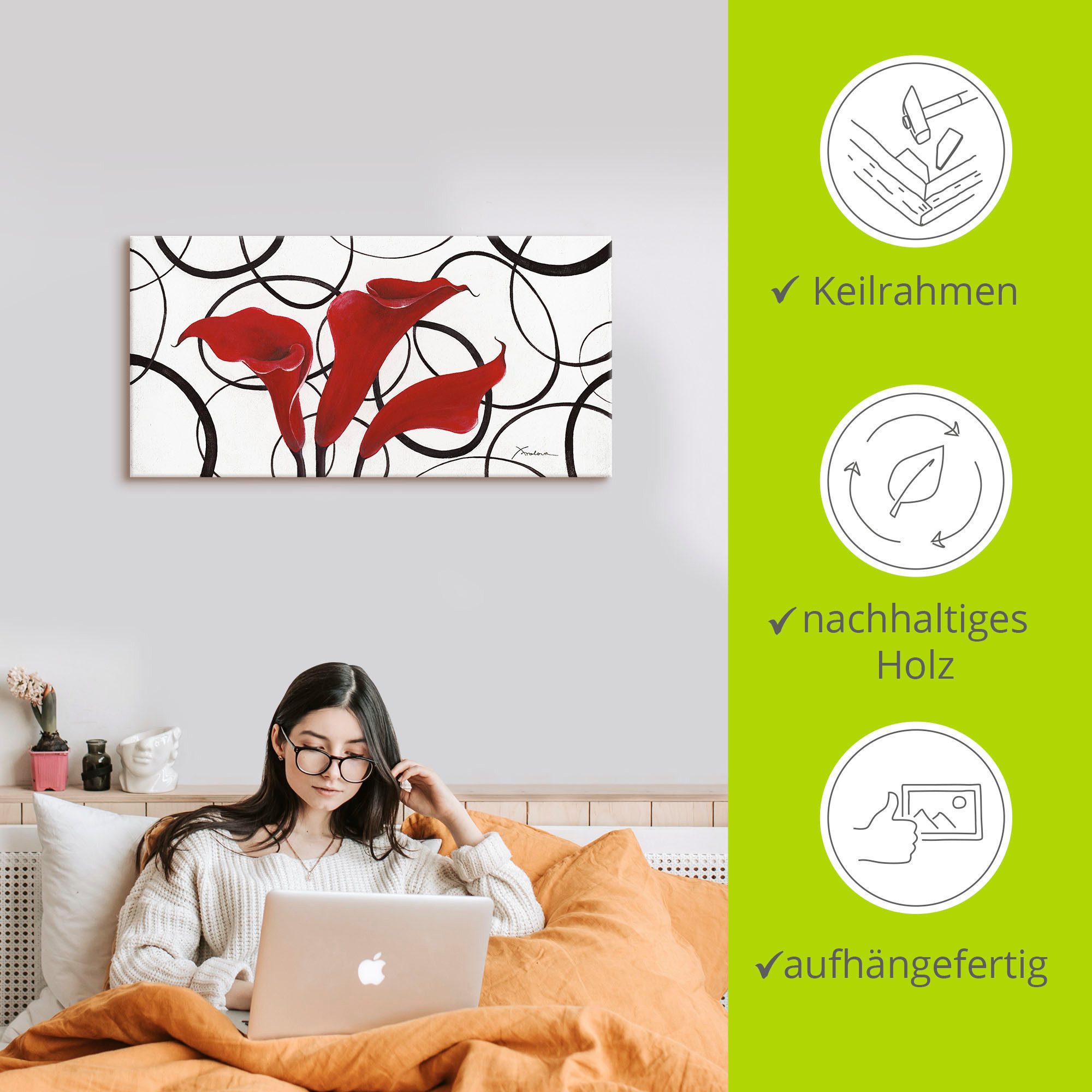 Artland Artprint Callas als artprint op linnen, muursticker in verschillende maten