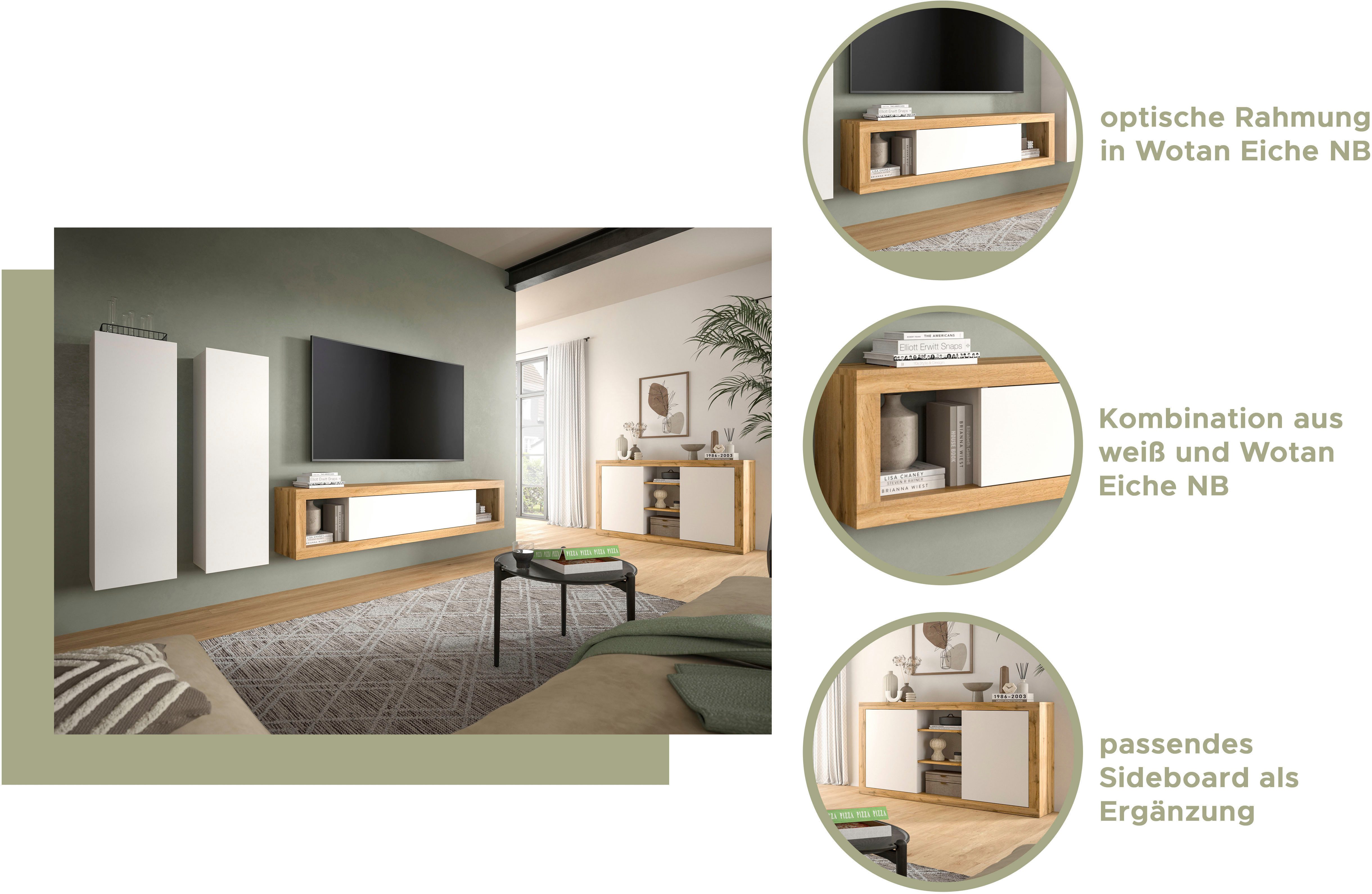 INOSIGN Multifunctionele kast Trinity, 2-set, Hoogte 110cm, hangend, greeploos/Frontoversteek (2 stuks)