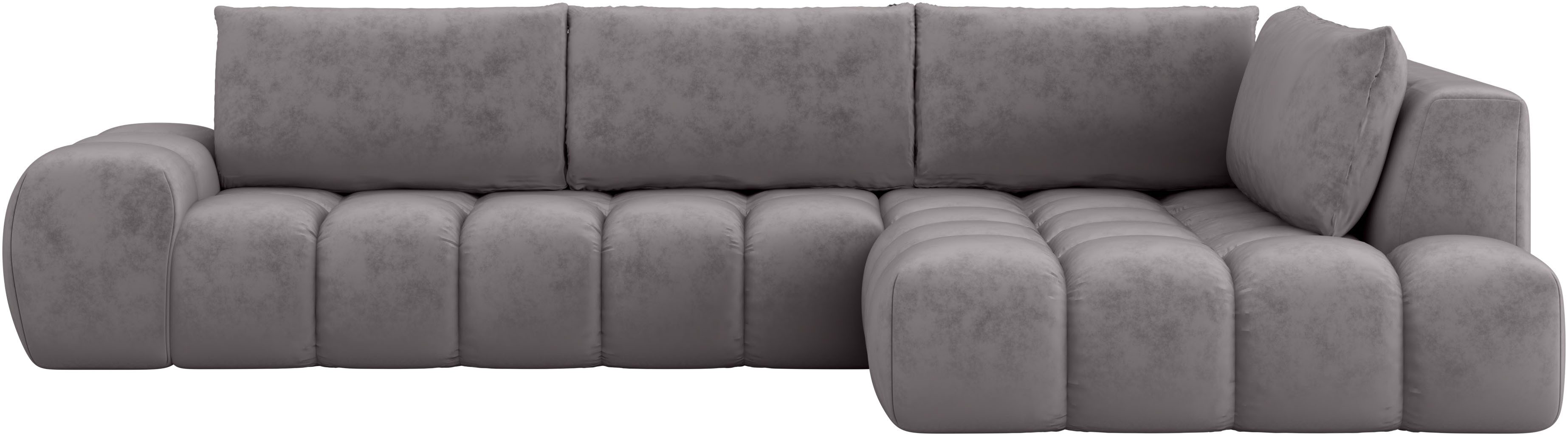 INOSIGN Hoekbank AZITA designsofa, elegant en comfortabel L-vorm, bubbel-look