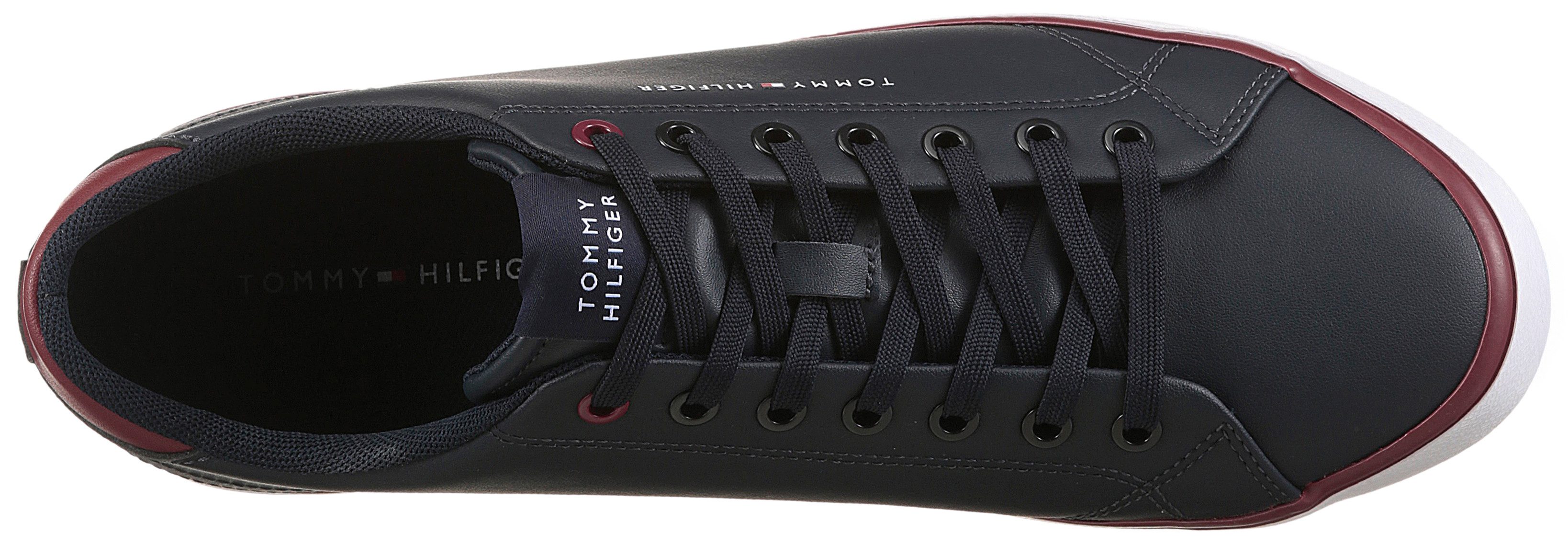 Tommy Hilfiger Sneakers TH HI VULC CORE LOW LEATHER , vrijetijdsschoen, lage schoen, veterschoen met gevoerde schacht