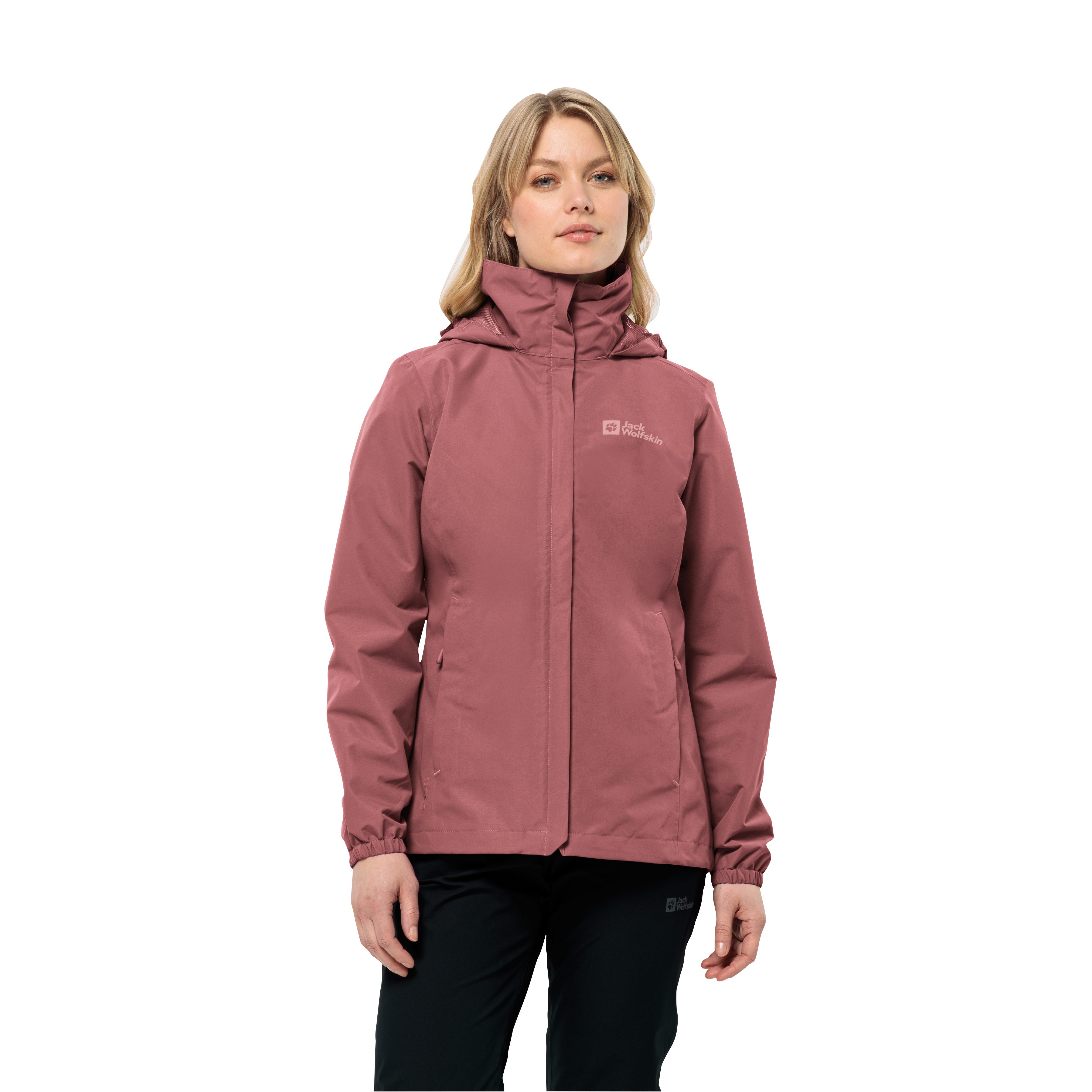 Jack Wolfskin Functioneel jack STORMY POINT 2L JKT W met opbergbare capuchon waterdicht ademend en winddicht