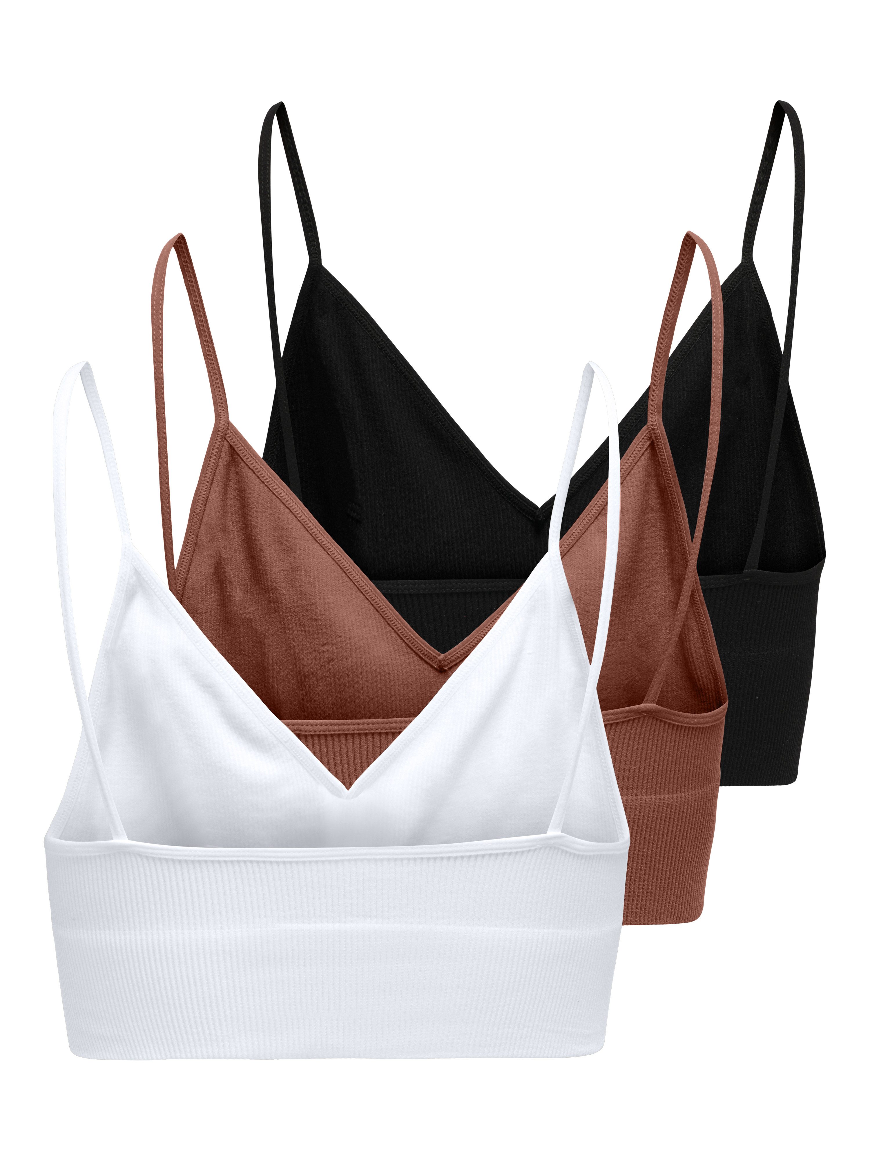 Only Bustier ONLVICKY – Korte tops met stretch in 3-pack (set, 3-delig)