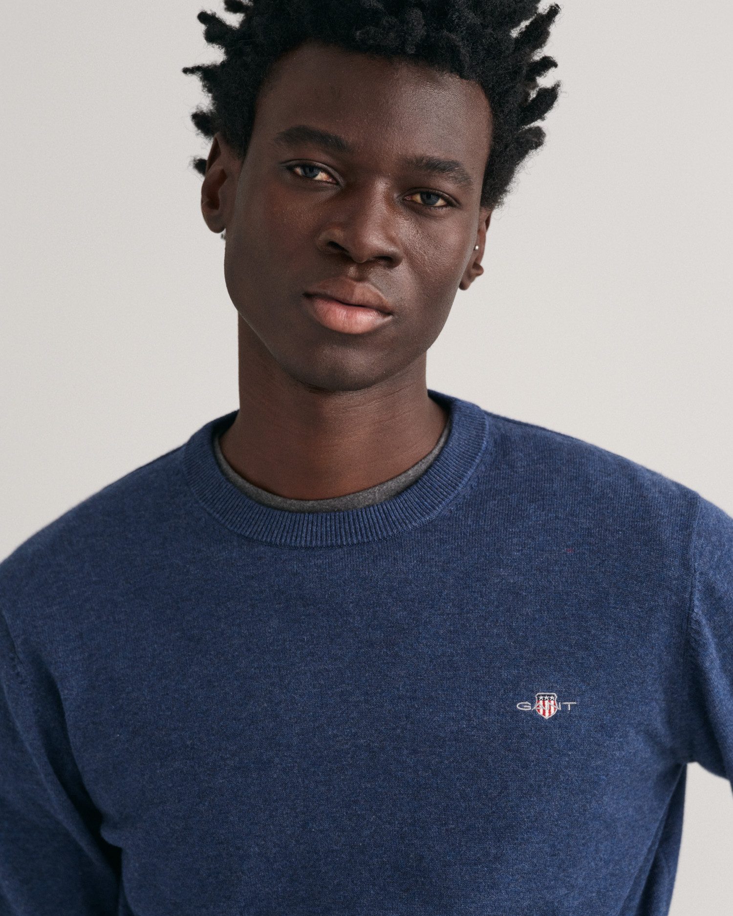 Gant Trui met ronde hals CLASSIC COTTON C-NECK Premium gebreide trui van zacht 100% katoen, overgangstrui