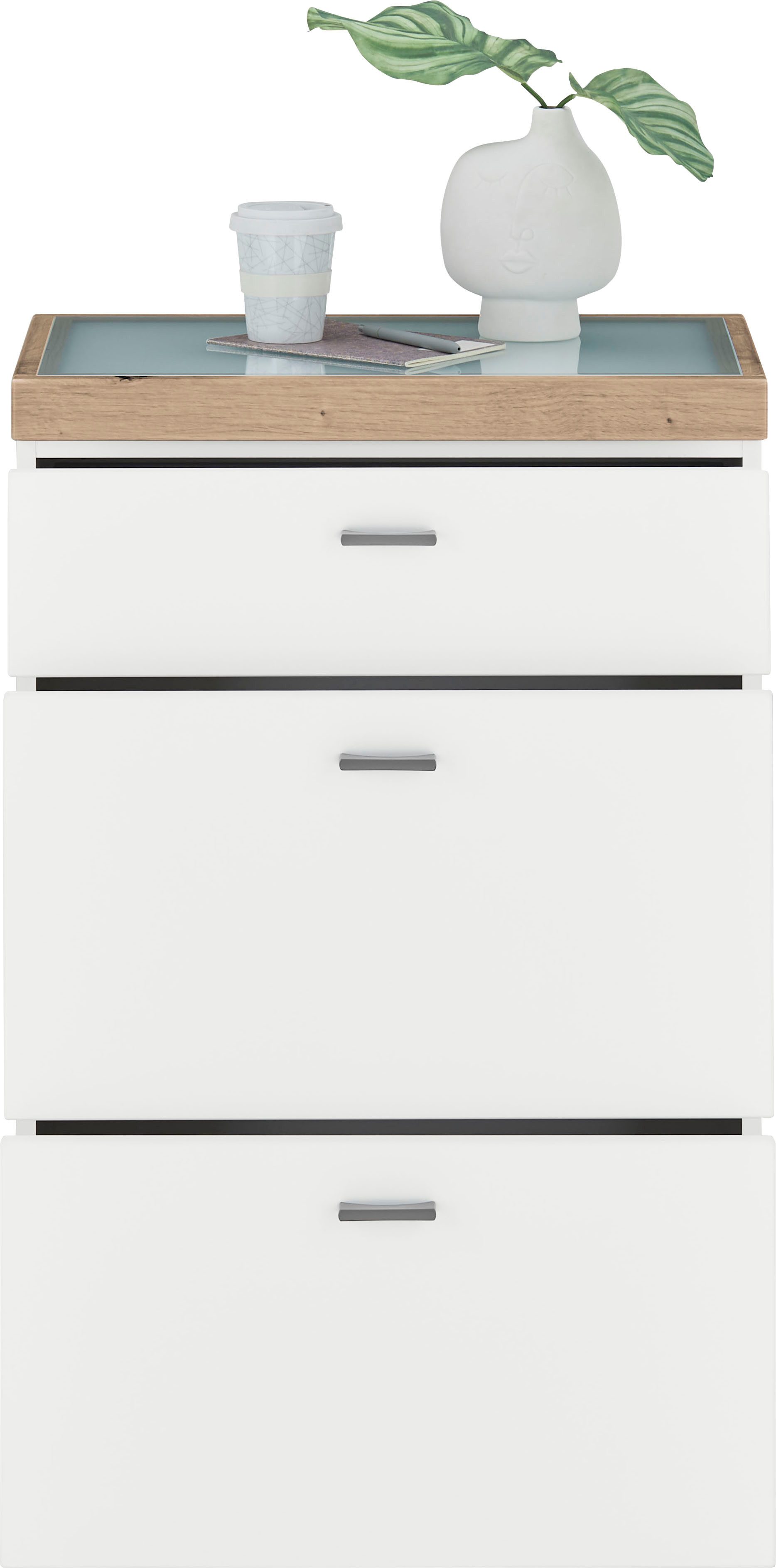 set one by Musterring Highboard Lancaster Dielen inclusief led-verlichting, in 2 kleuren verkrijgbaar, b 61 x h 91 cm