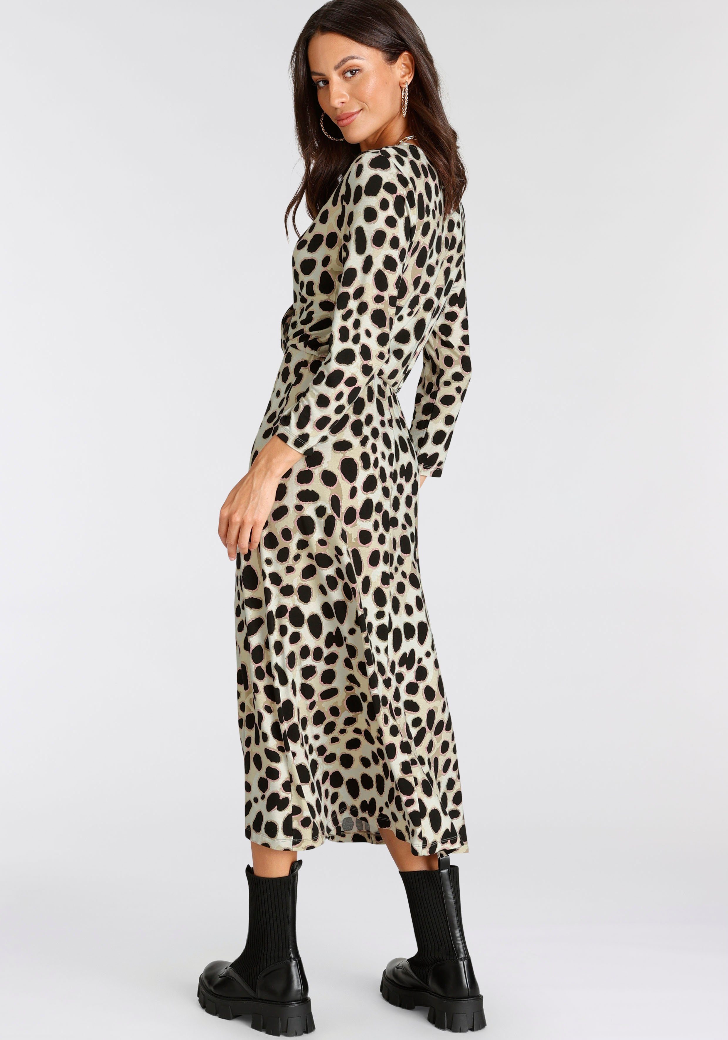 Laura Scott Midi-jurk voor chique gelegenheden, kuitlang, feminin, van viscosemix