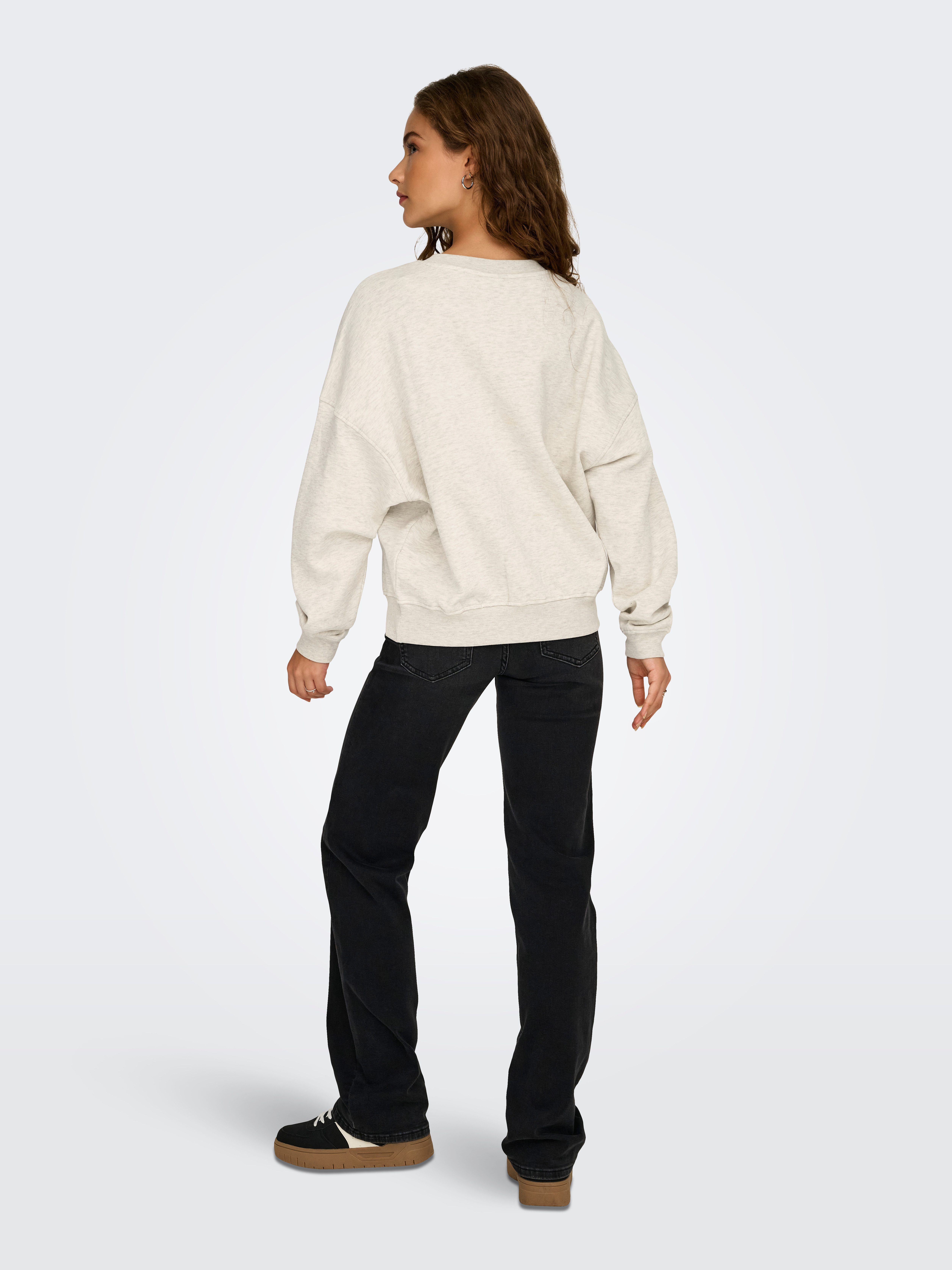 JDY Sweatshirt JDYMESA L/S O-NECK EMB SWEAT JRS NOOS