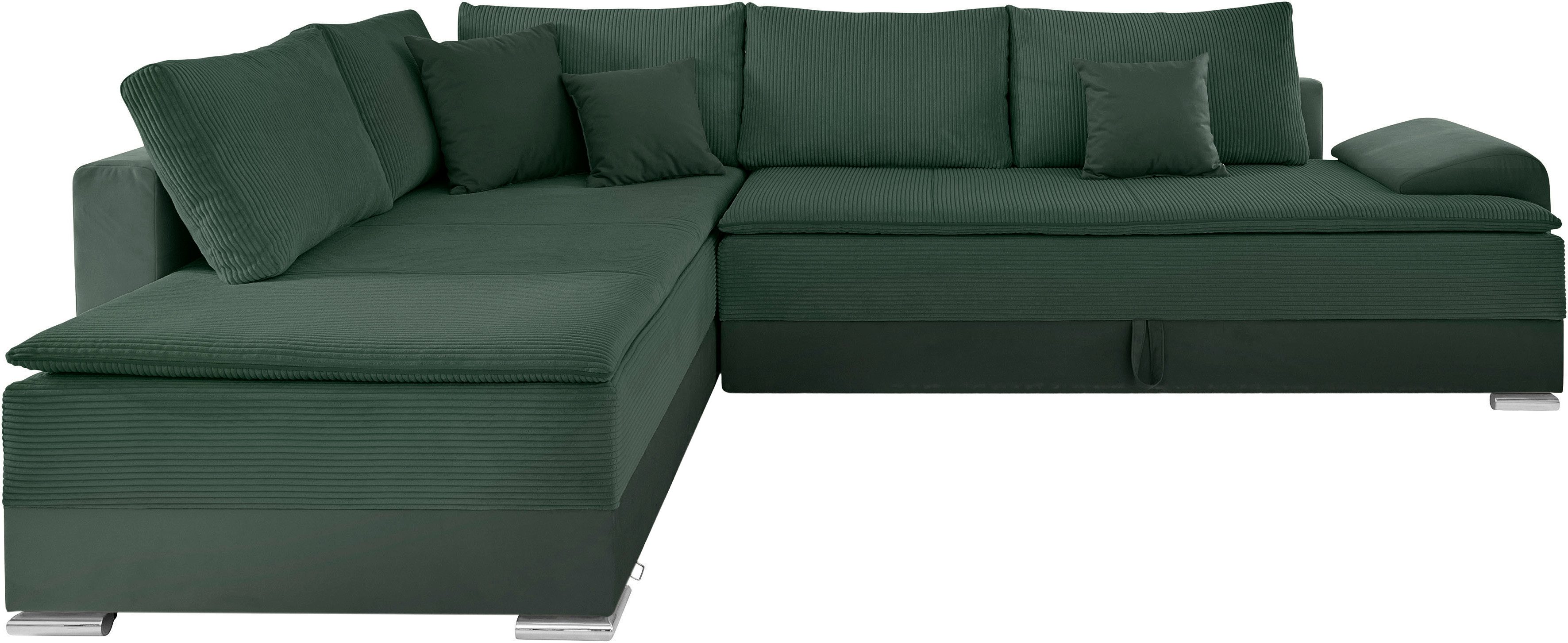 INOSIGN Hoekbank Boxspringbed Night & Day L-vorm met permanente slaapfunctie met armleuning