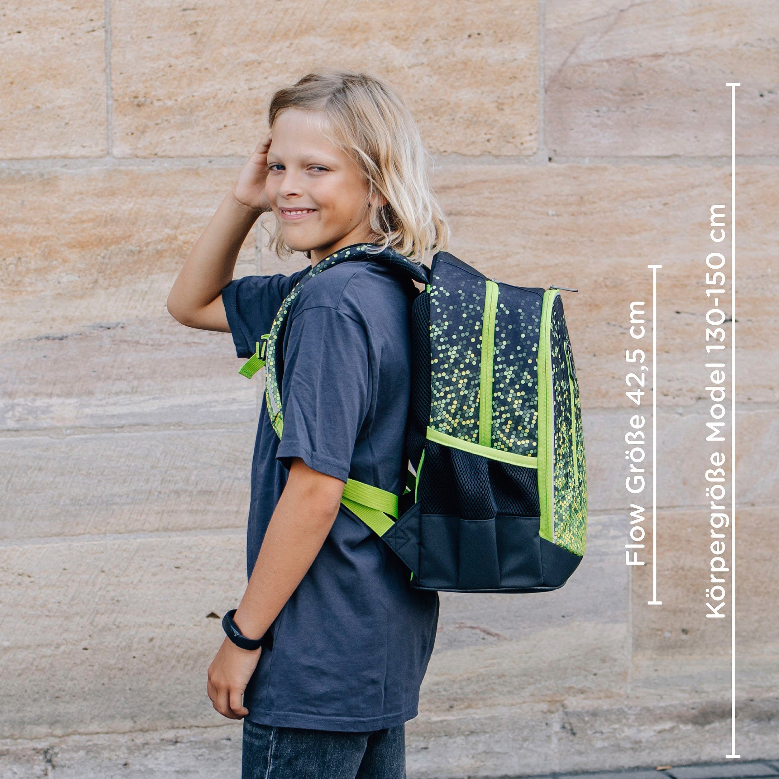 neoxx Schoolrugzak Flow, Pixel in my mind gedeeltelijk van gerecycled materiaal