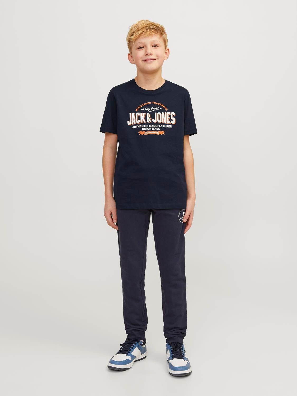 Jack & Jones Junior Shirt met ronde hals JJELOGO TEE SS O-NECK 2 COL S NOOS JNR