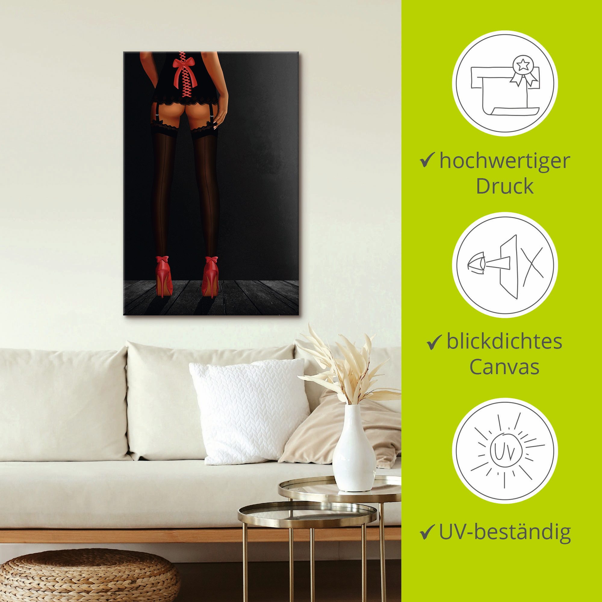 Artland Artprint Sexy benen in highheels als artprint van aluminium, artprint voor buiten, artprint op linnen, poster in verschillende maten. maten