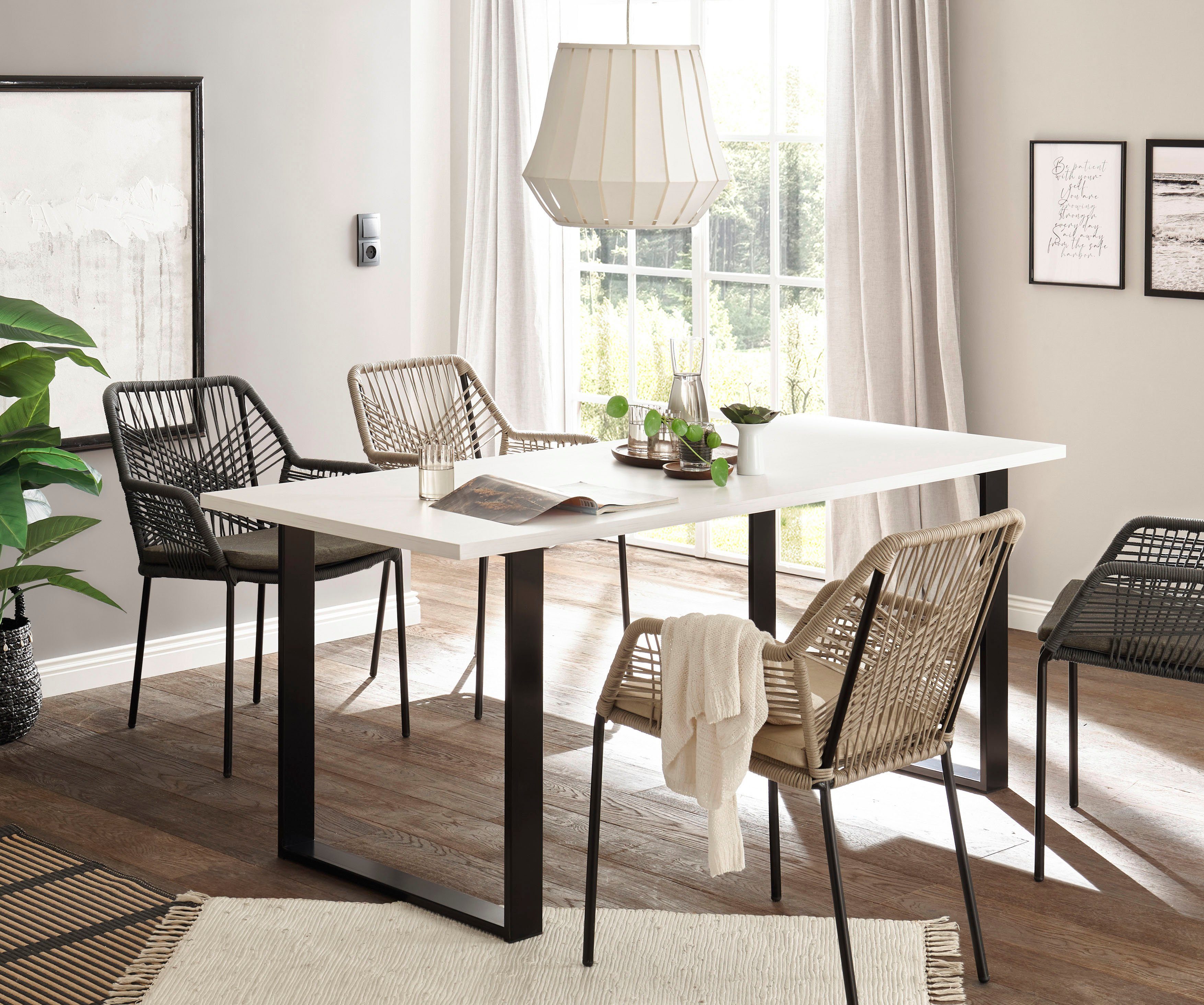 Home affaire Eettafel Sherwood in modern houtdecor, breedte 180 cm