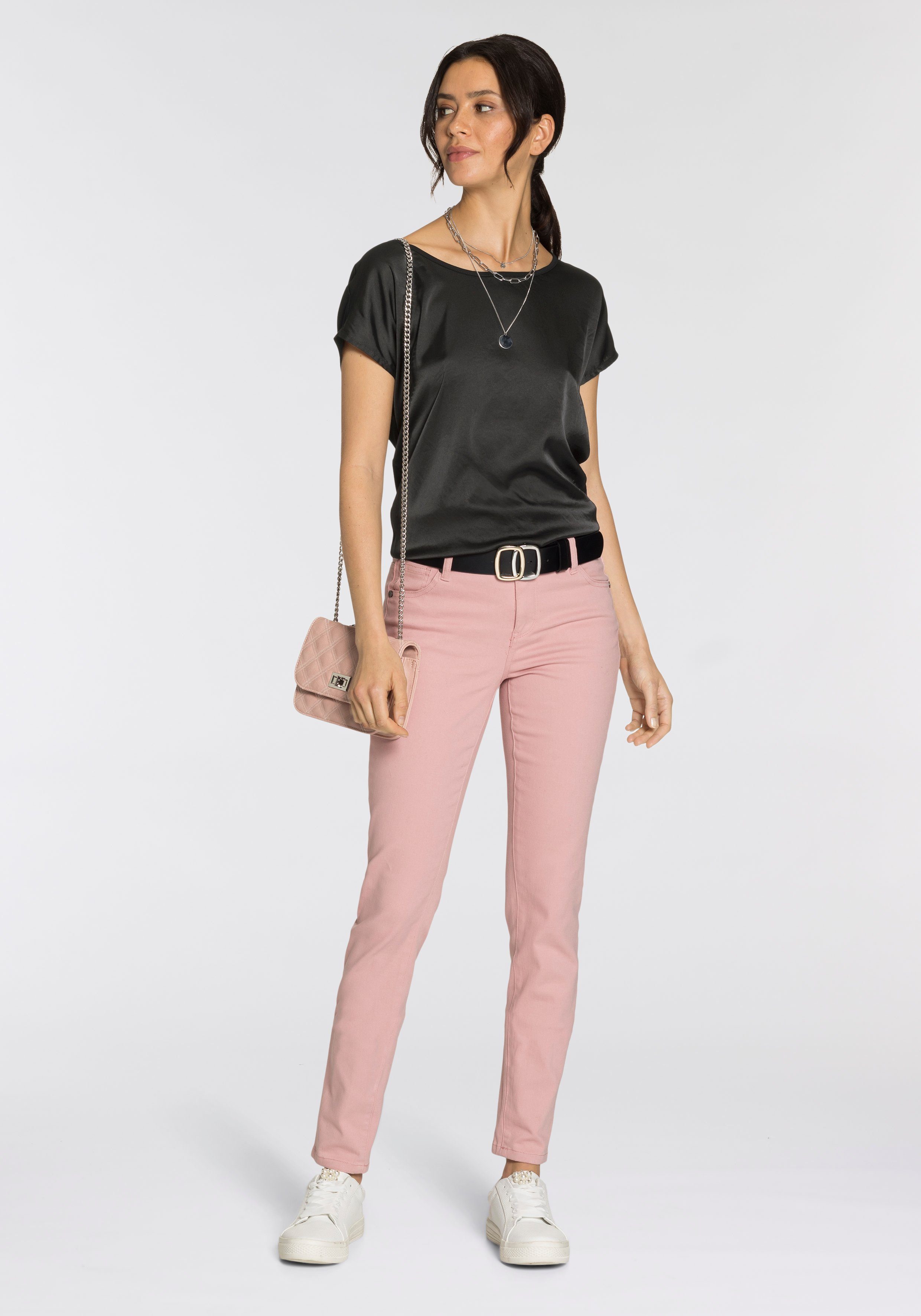 Laura Scott Shirtblouse van satijn en jersey