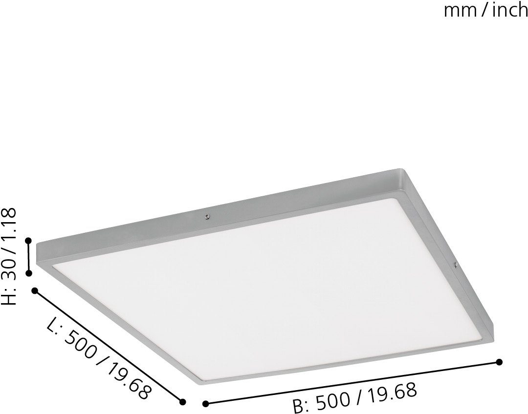 EGLO Opbouwarmatuur FUEVA 1 slank design, slechts 3 cm hoog (1 stuk)