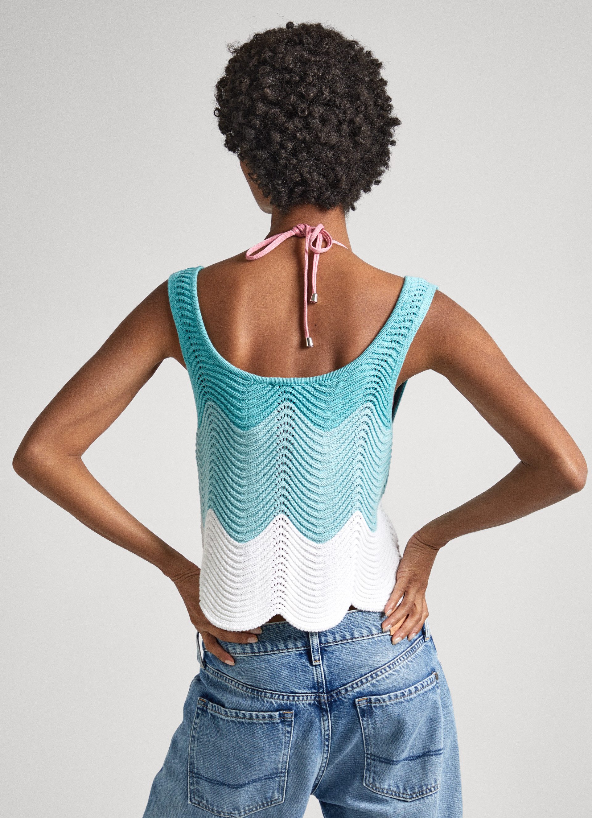 Pepe Jeans Gebreide top GALEA met schulpzoom