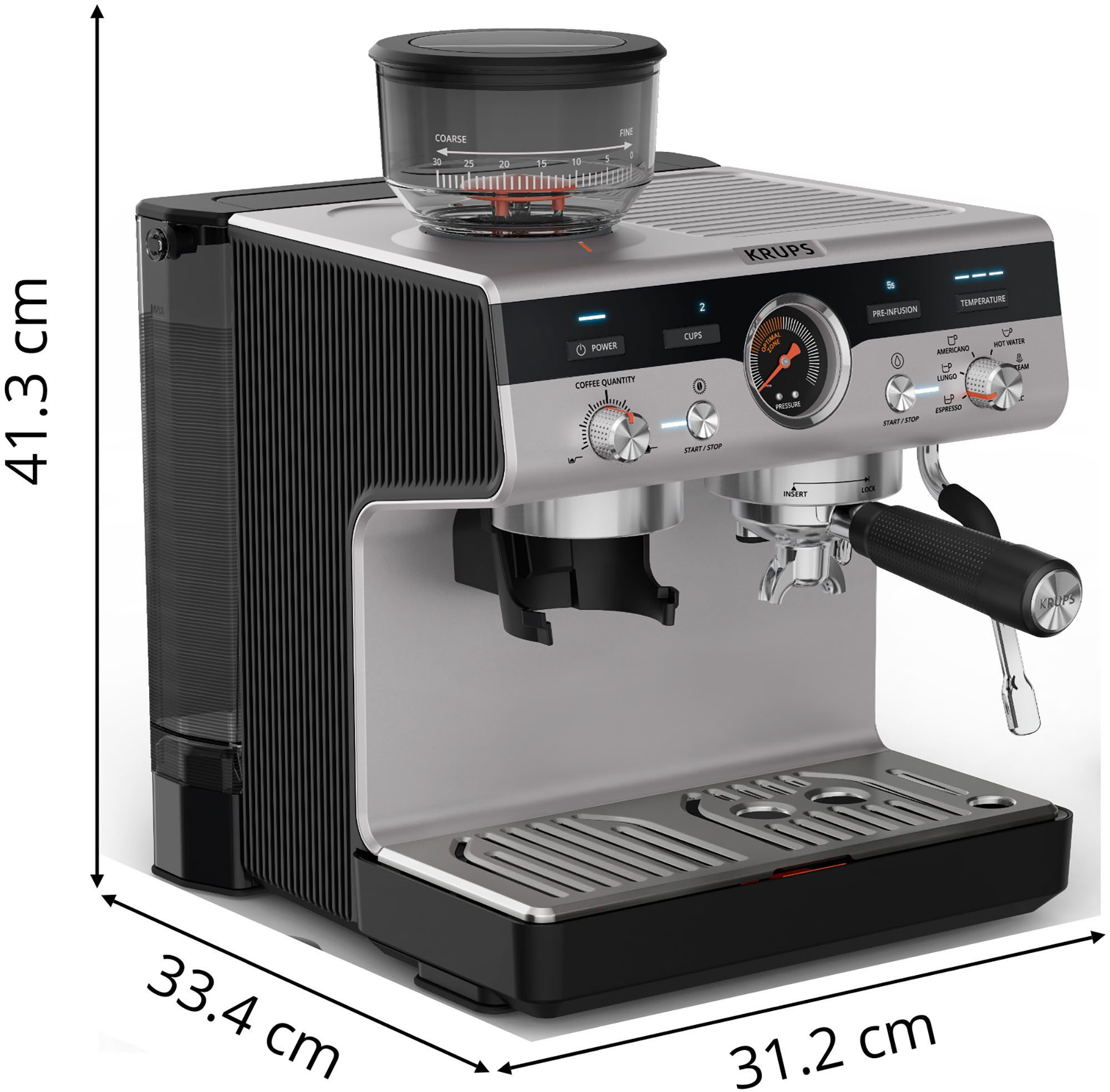 Krups Espressomachine XP801T Precision, Siebträger