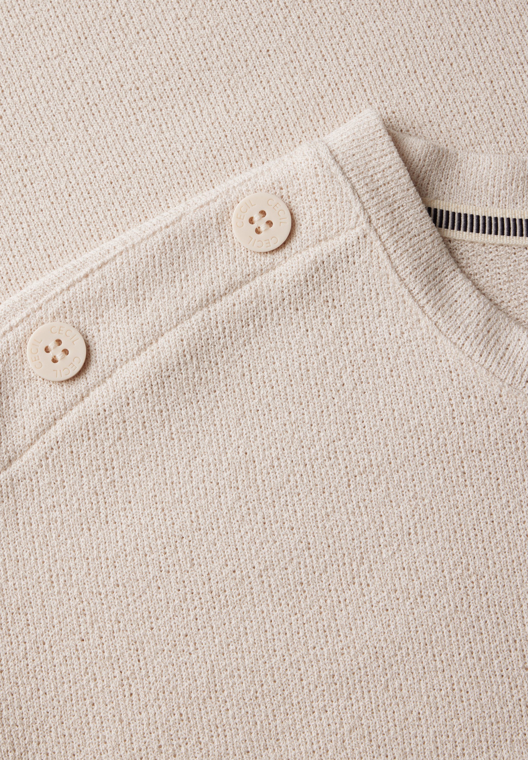 Cecil T-shirt in structuur-look en met knoopdetails