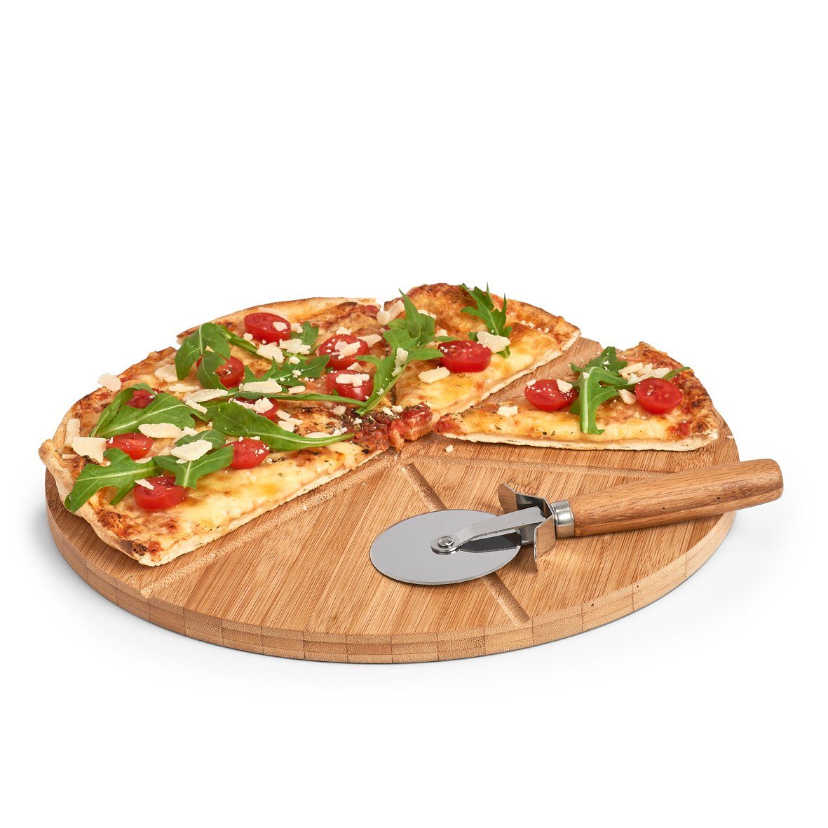 Zeller Present Pizza snijplank inclusief pizzasnijder (set, 2 stuks)