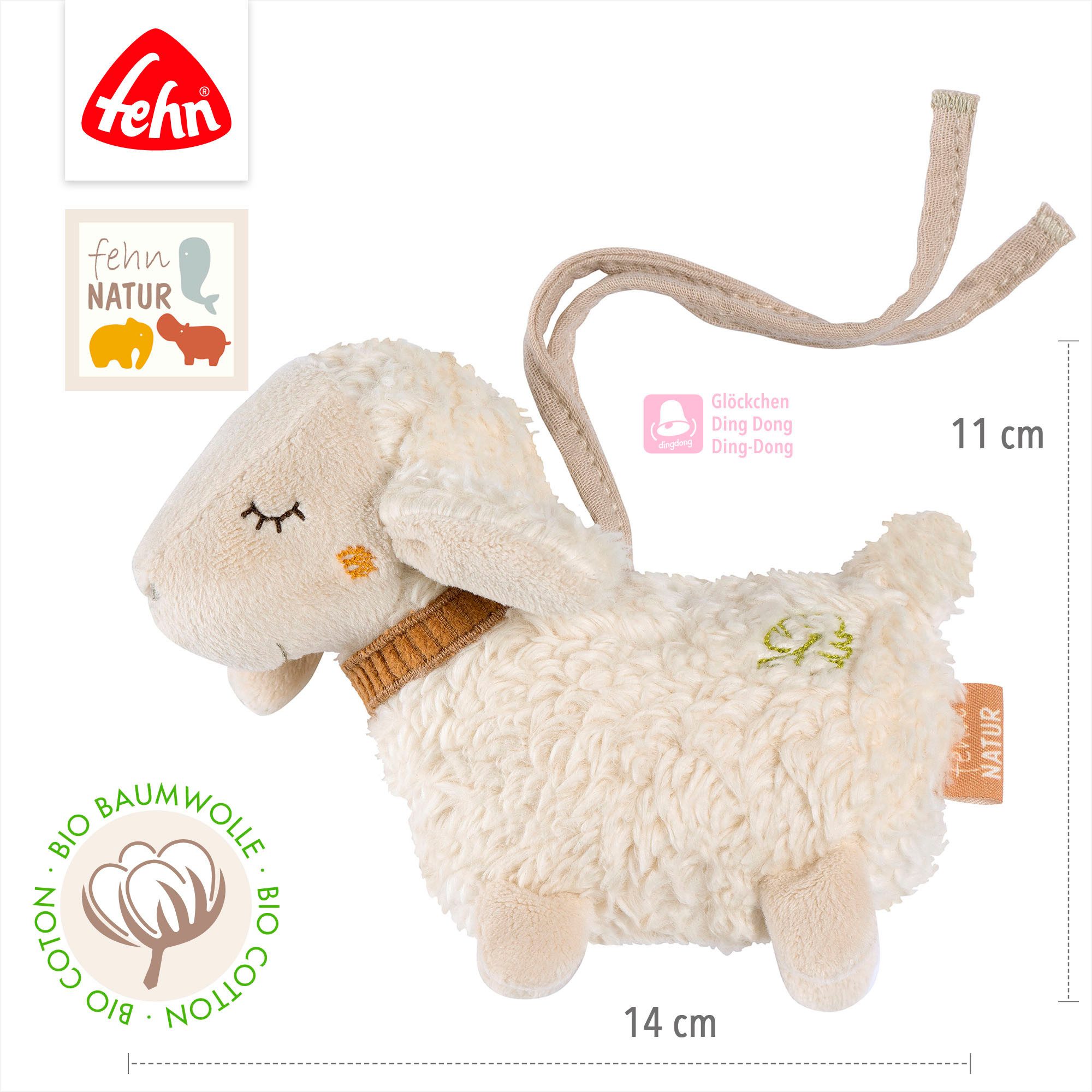 Fehn Grijpspeeltje FehnNATUR, mini-schaap