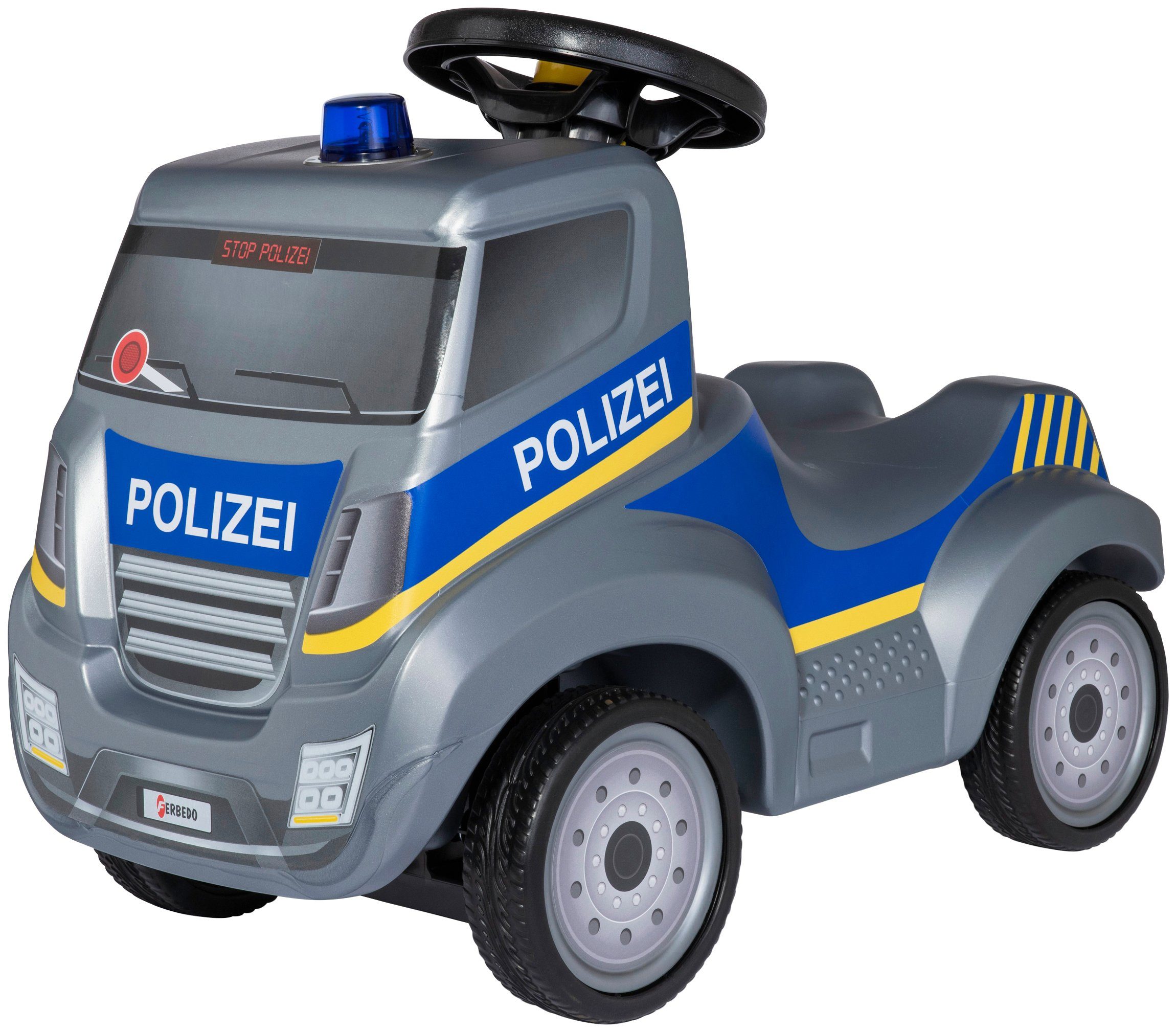 Ferbedo Loopauto Ferbedo Truck Politie incl. ferbedo miniflash (blauw licht met sirene)