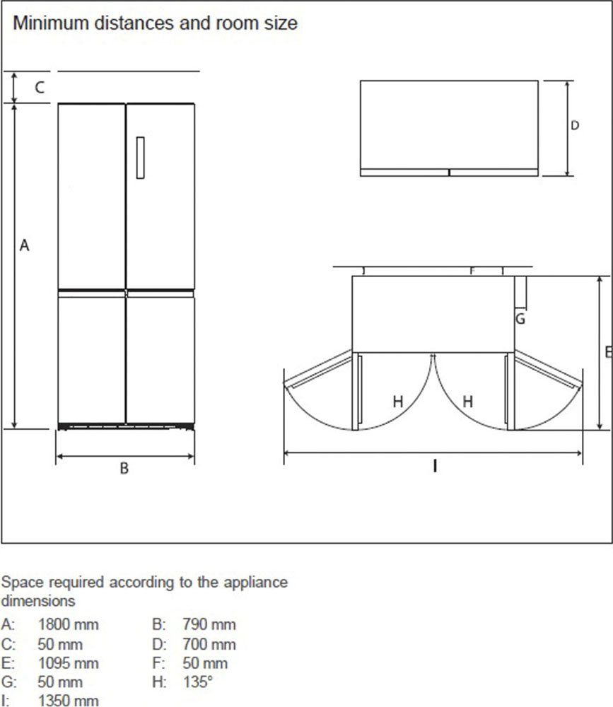 Hanseatic MultiDoor HCDC18080CI NoFrost, display, deuralarm