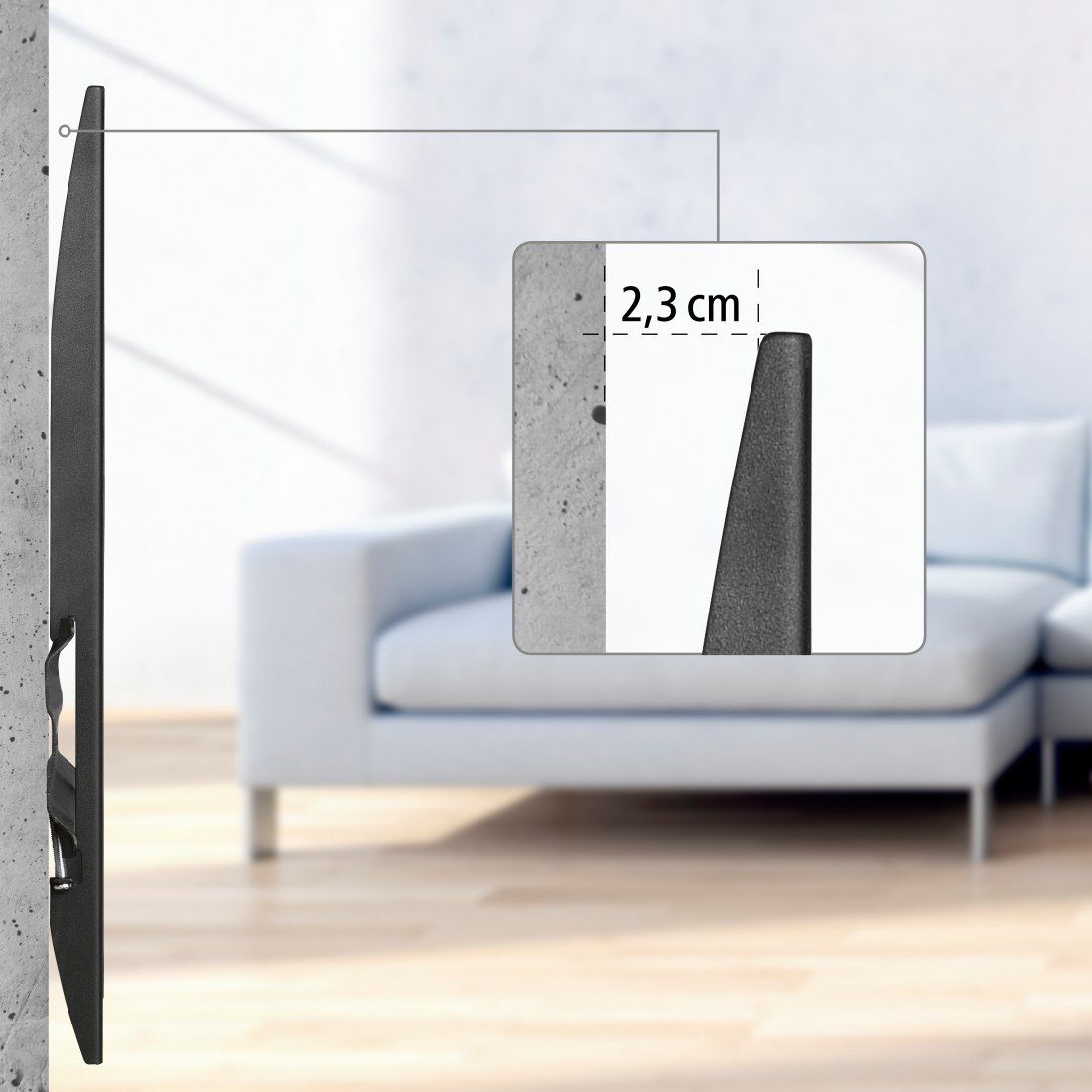 Hama Tv-wandhouder TV-beugel plat, stijf, 81 - 191 cm (32"-75"), 43", 50", 55", 65"