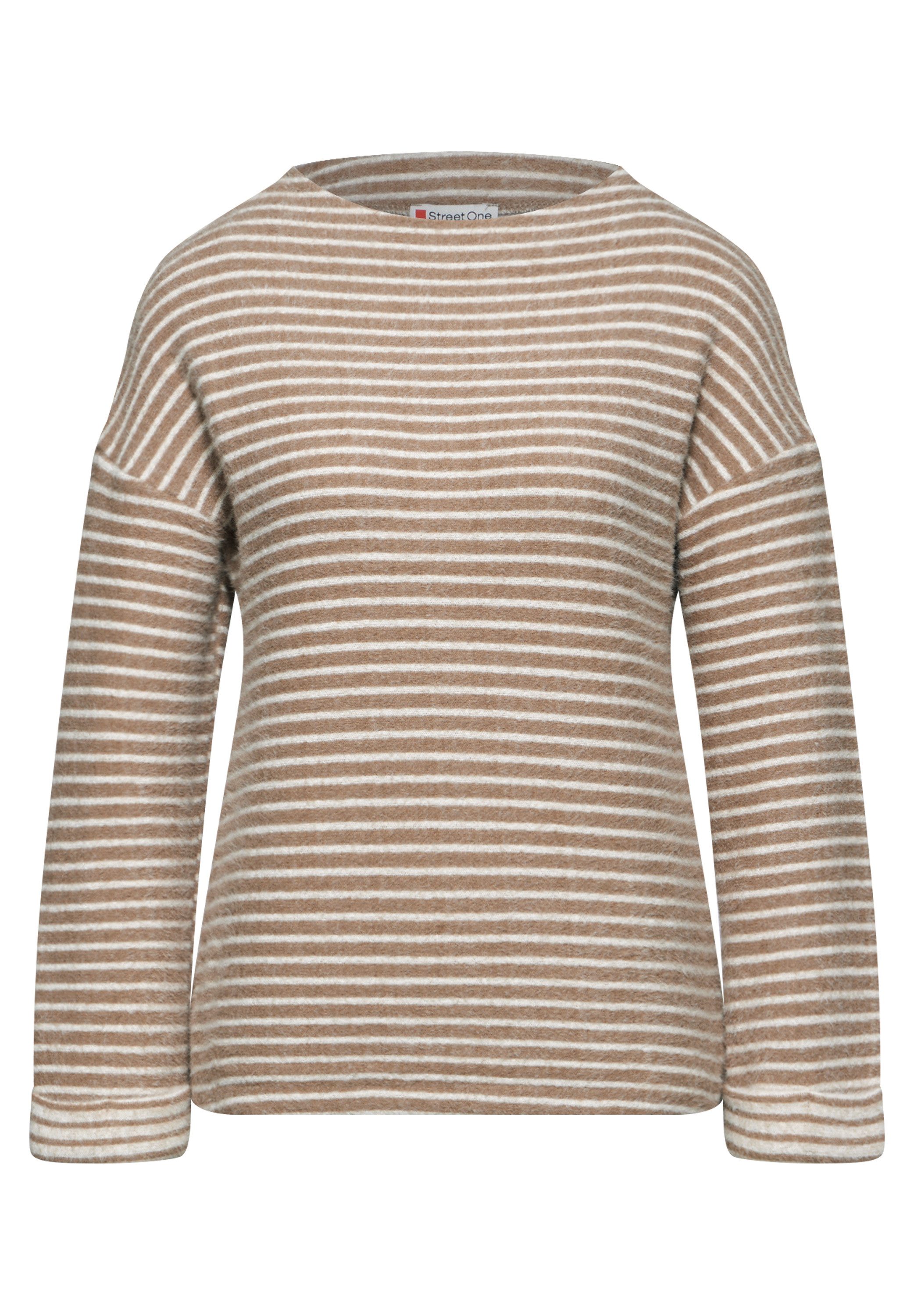 STREET ONE Shirt met lange mouwen in tijdloze streep-look