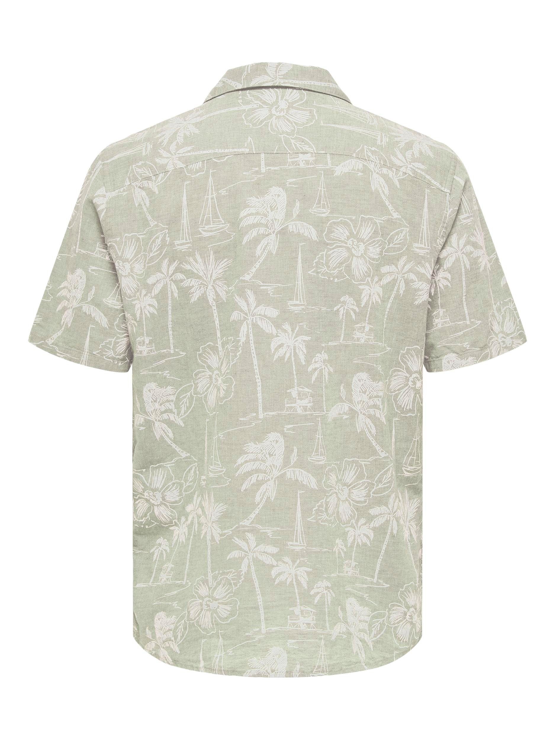 ONLY & SONS Hawaï-overhemd ONSCAIDEN SS RESORT AOP LINEN SHIRT NOOS