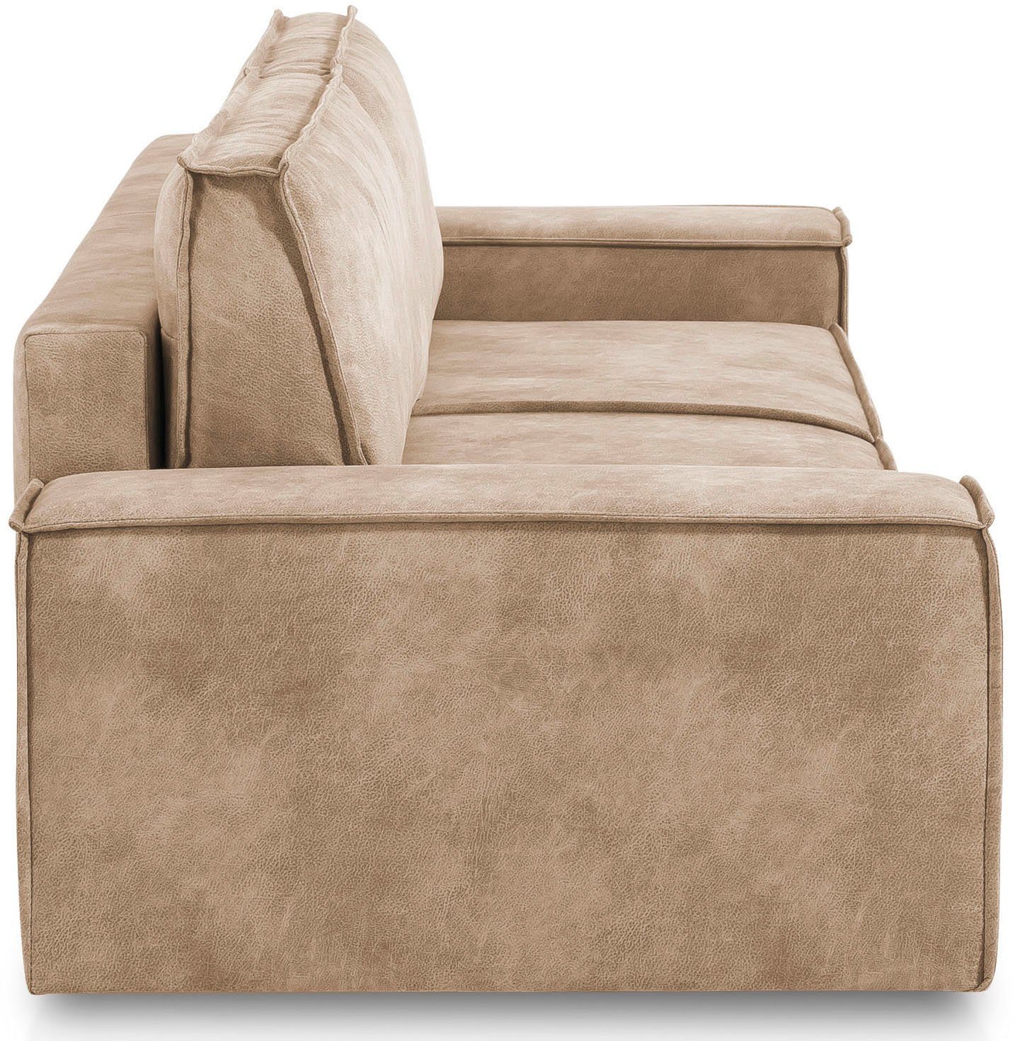 Home affaire 3-zitsbank SHERWOOD slaapbank (257 cm) ribfluweel, velours, vintage lederlook
