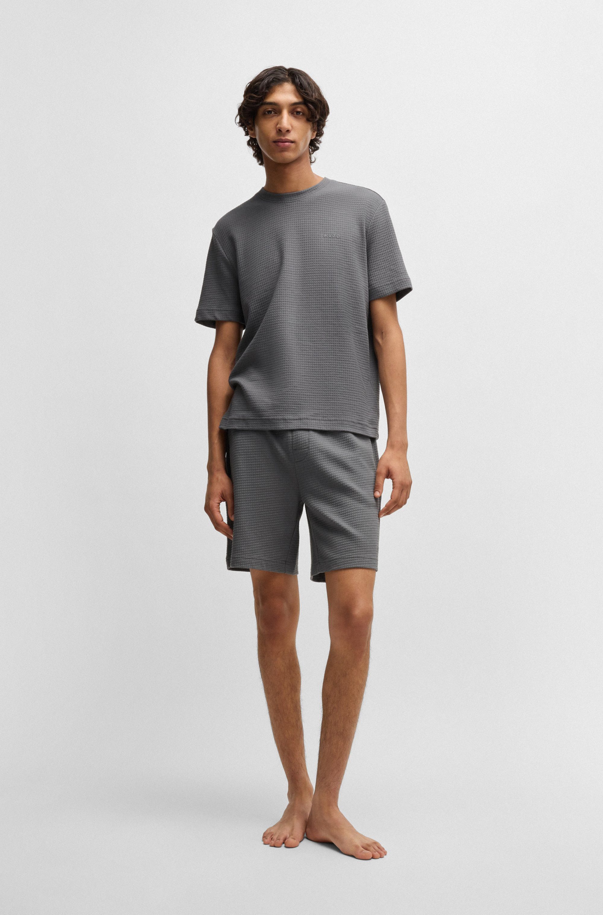 HUGO underwear T-shirt ,Austin T-Shirt Wafelstructuur en logo-borduursel
