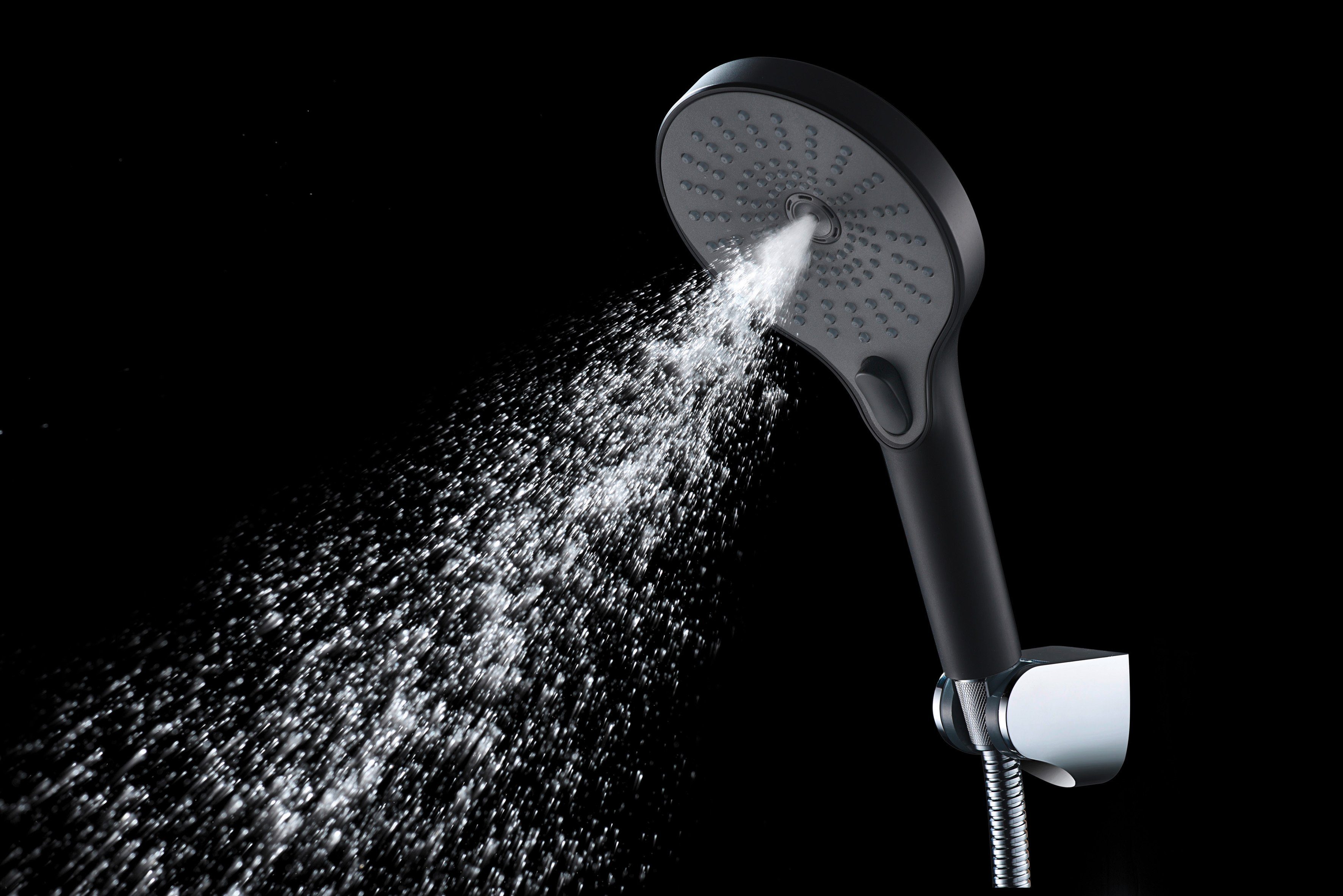 WENKO Handsproeier Ultimate Shower Zwart/grijs, Ø 13 cm (1-delig)