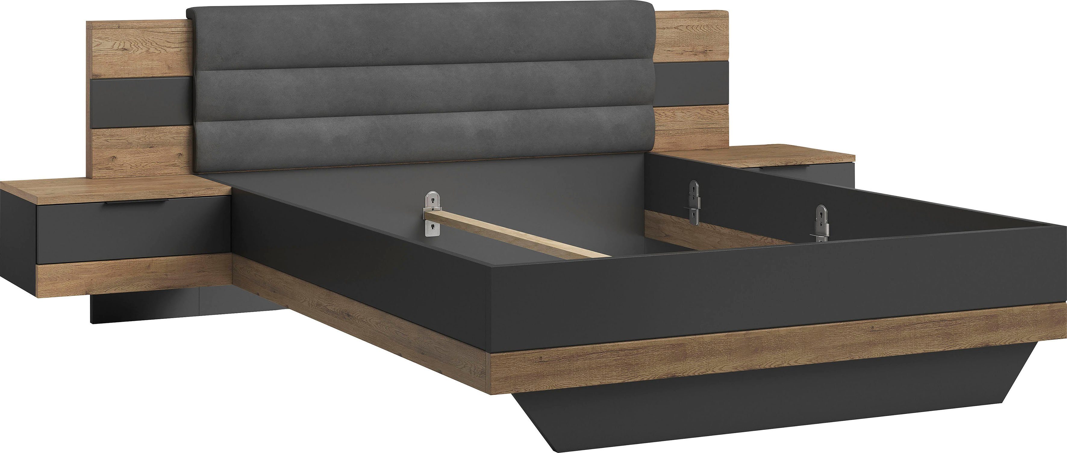 Schlafkontor Bedframe LINEA incl. 2 nachtkastjes