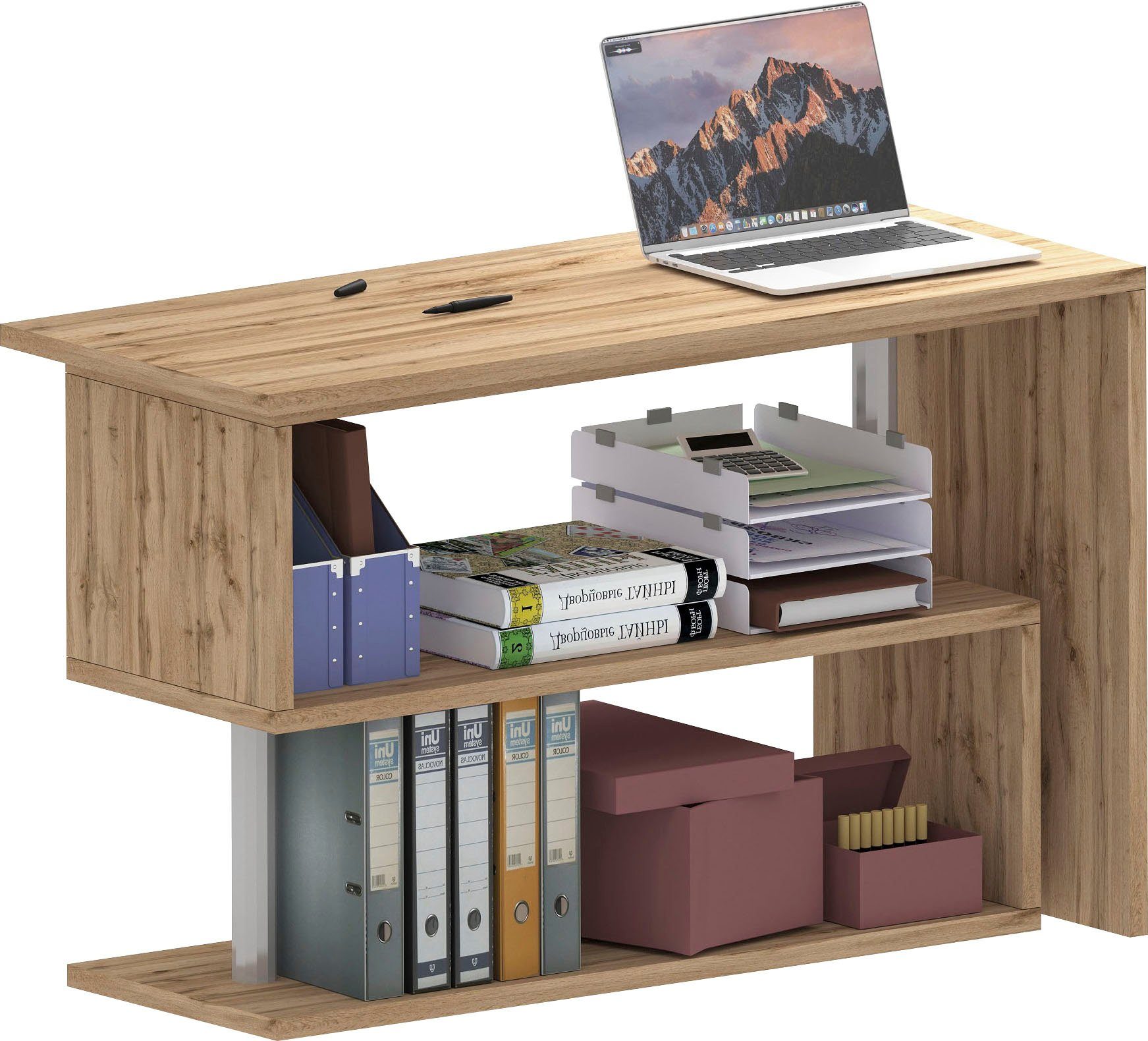 INOSIGN Bureau Volta, Made in Italy multifunctioneel - als computertafel, hoekbureau of sideboard