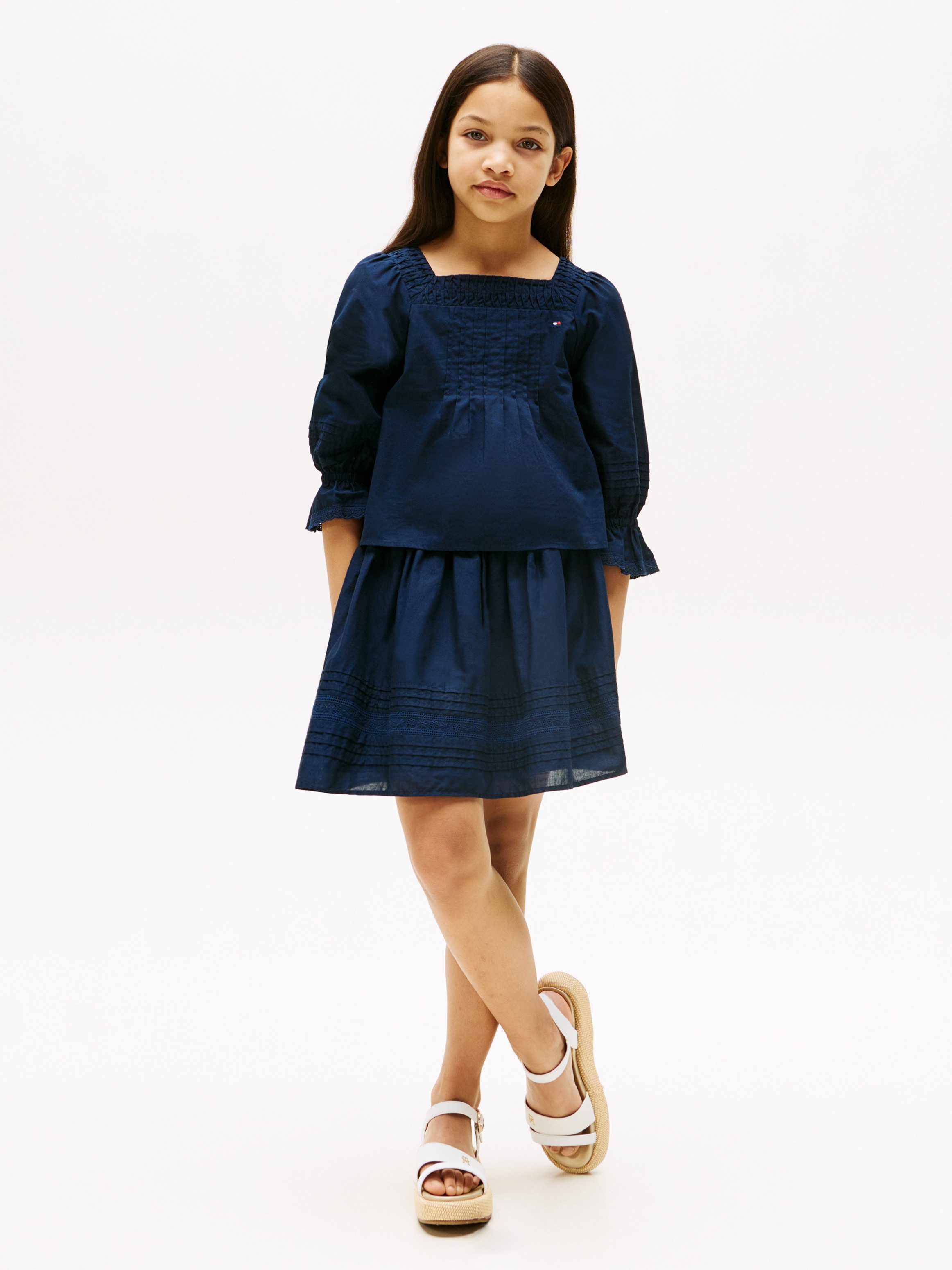 Tommy Hilfiger Geweven rok EMBROIDERED TAPE SKIRT voor kinderen tot 16 jaar, met borduursel