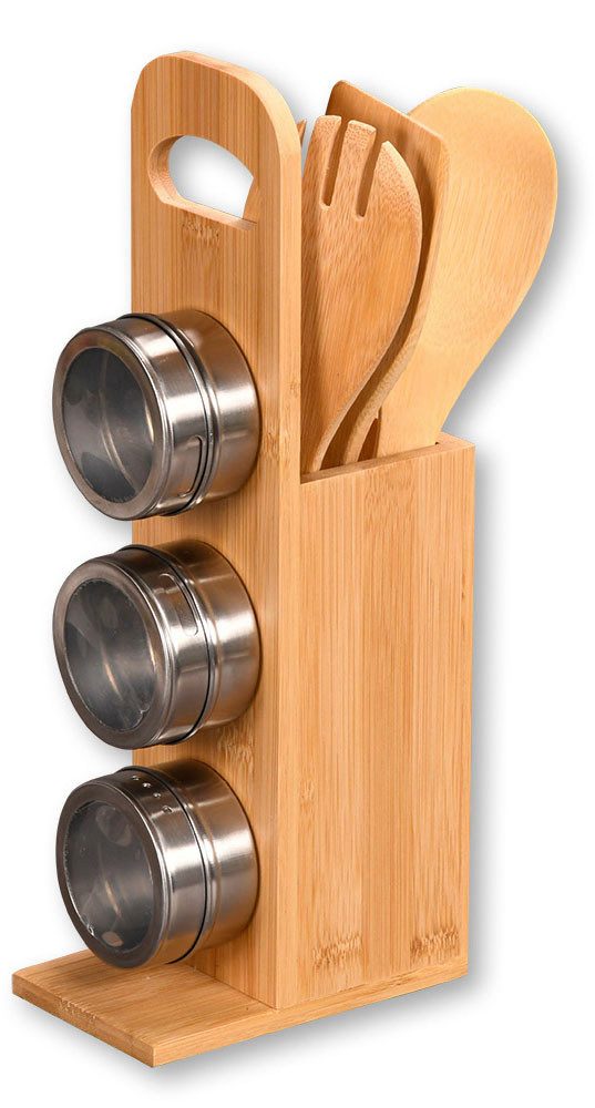 KESPER for kitchen & home Keukenorganizer set Keukenhulpmiddelen-set, 7-delig set gemaakt van fsc-gecertificeerd bamboe (set, 7-delig) opbergen &