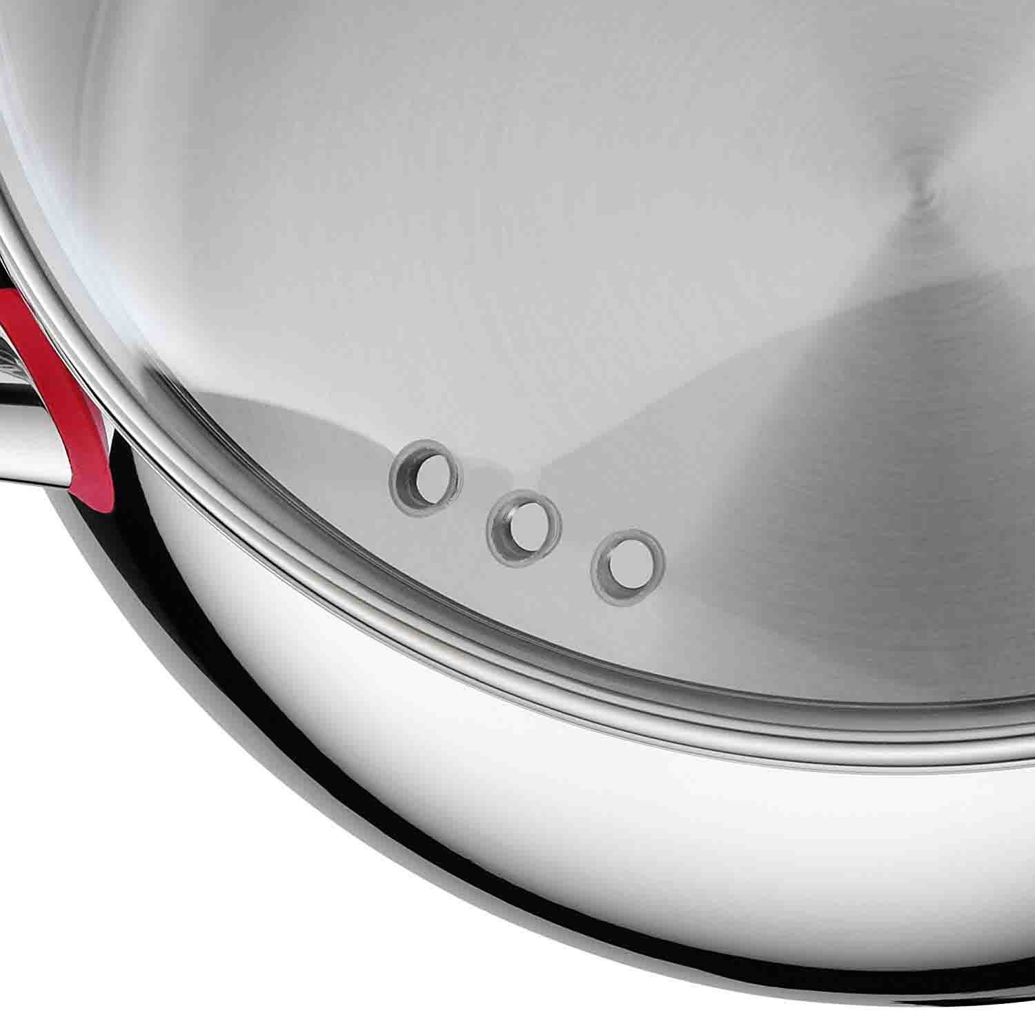 WMF Pannenset Quality One inductie, kookpan set met glazen deksel Stoomopening, zonder interne schaalverdeling, geschikt voor alle kookplaten (set, 8-delig)