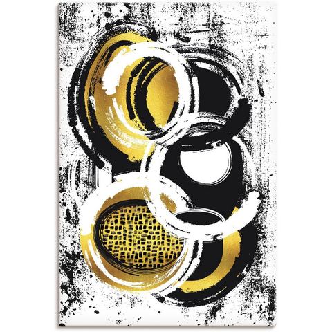 Artland Artprint Abstrakte Malerei Nr. 2 gold in vele afmetingen & productsoorten artprint van alumi