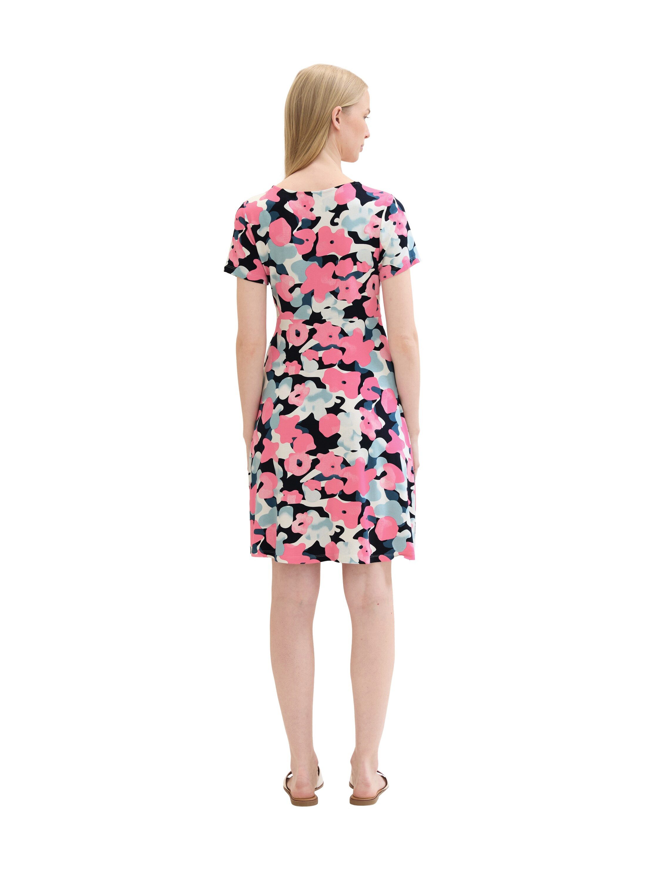 Tom Tailor Mini-jurk met allover-print en v-hals