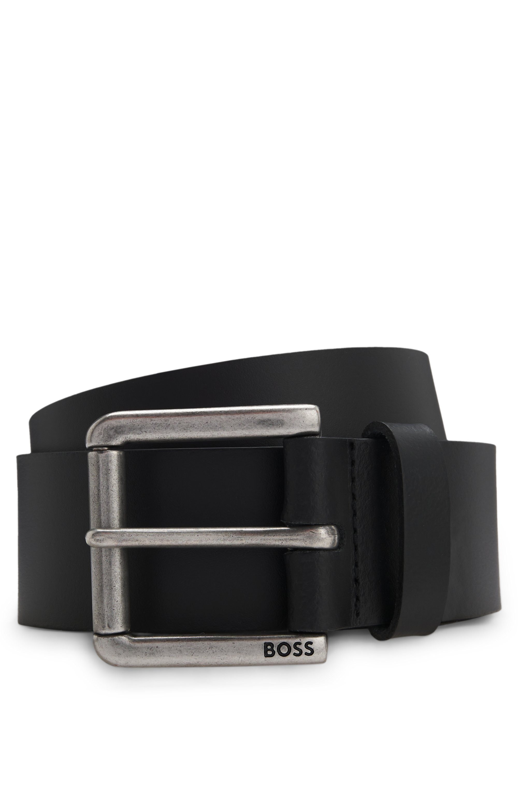 Boss Leren riem Joris Sz40 met logo op de riemsluiting