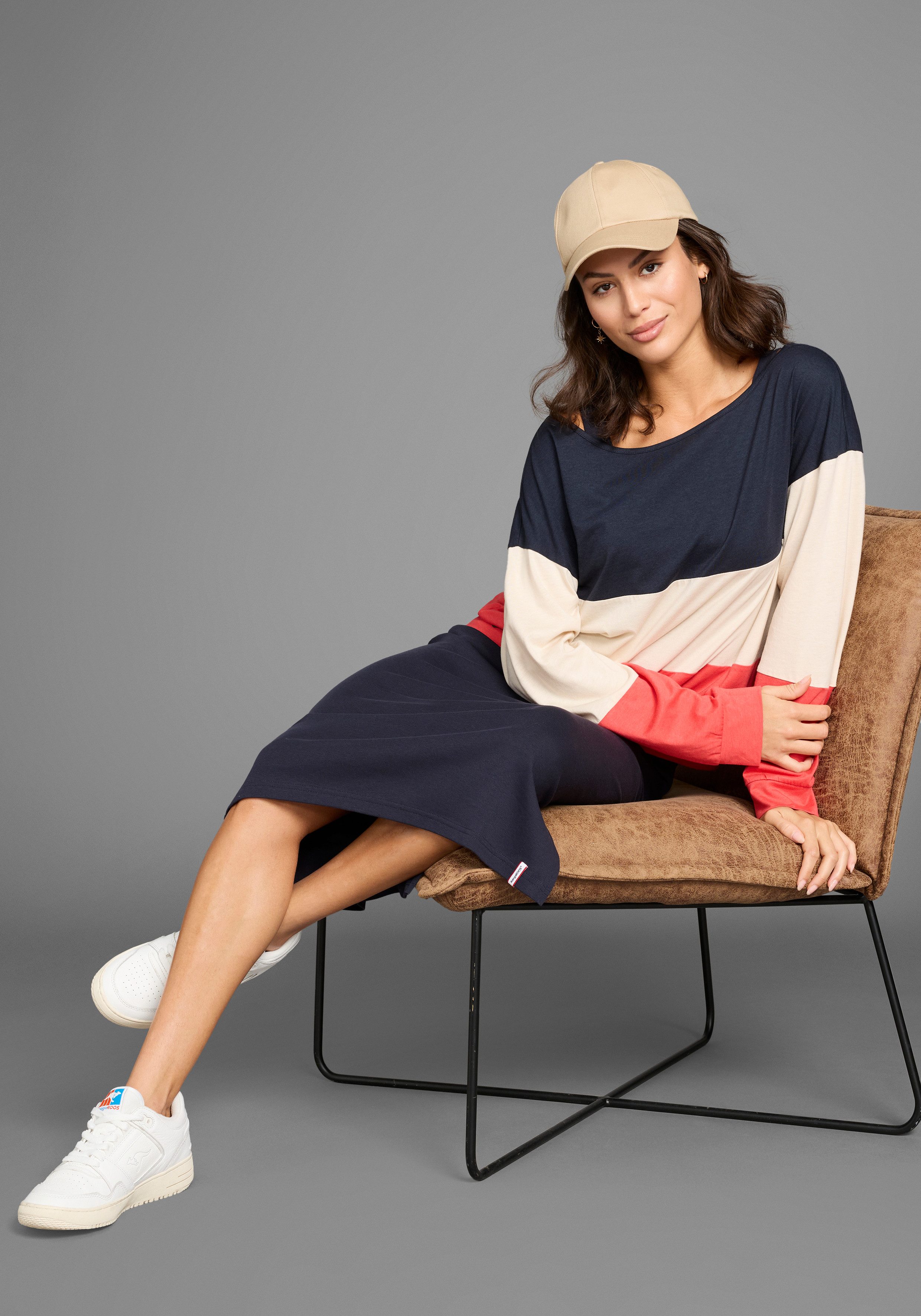 KangaROOS 2-in-1-jurk met streepjes-shirt in lagenlook - nieuwe collectie (set, 2-delig)