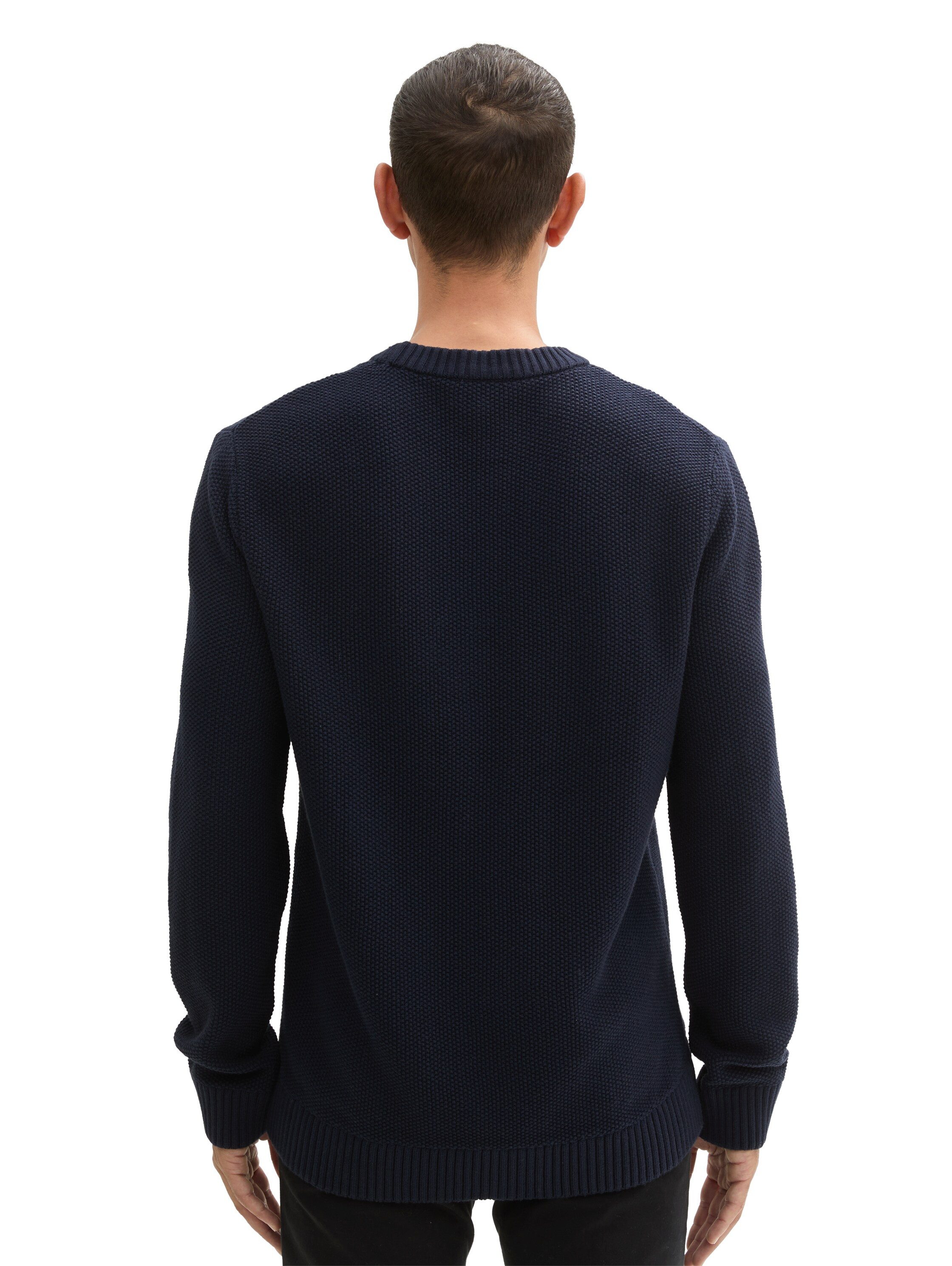 Tom Tailor Trui met ronde hals met kabelpatroon