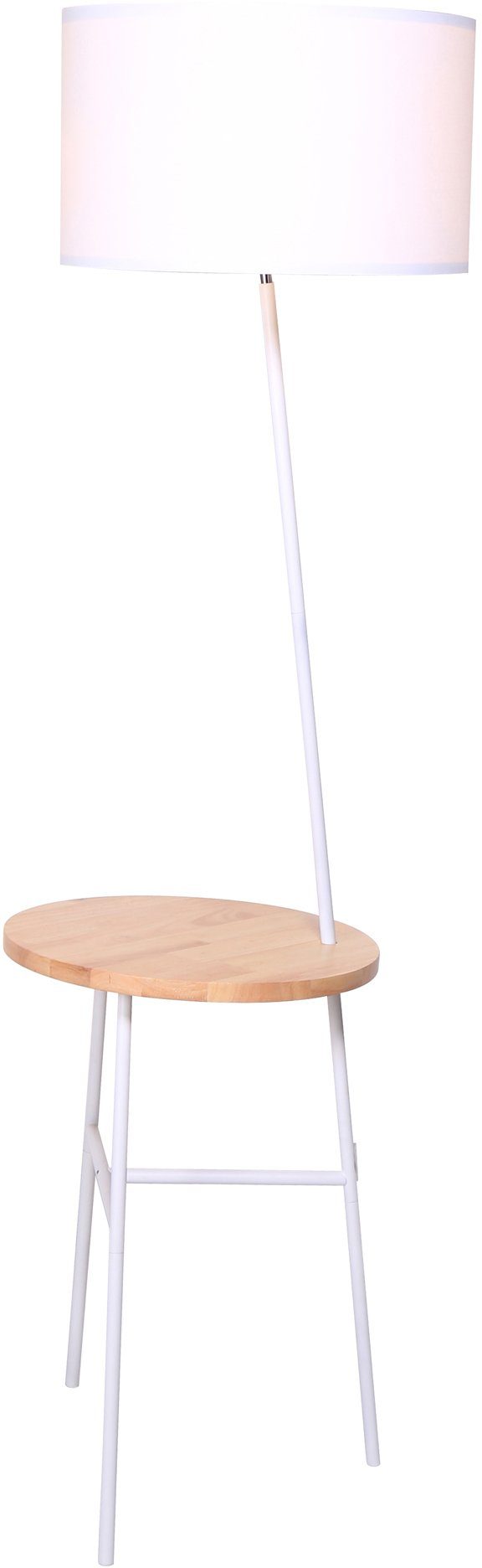 SalesFever Staande lamp Afini met houten plank (1 stuk)