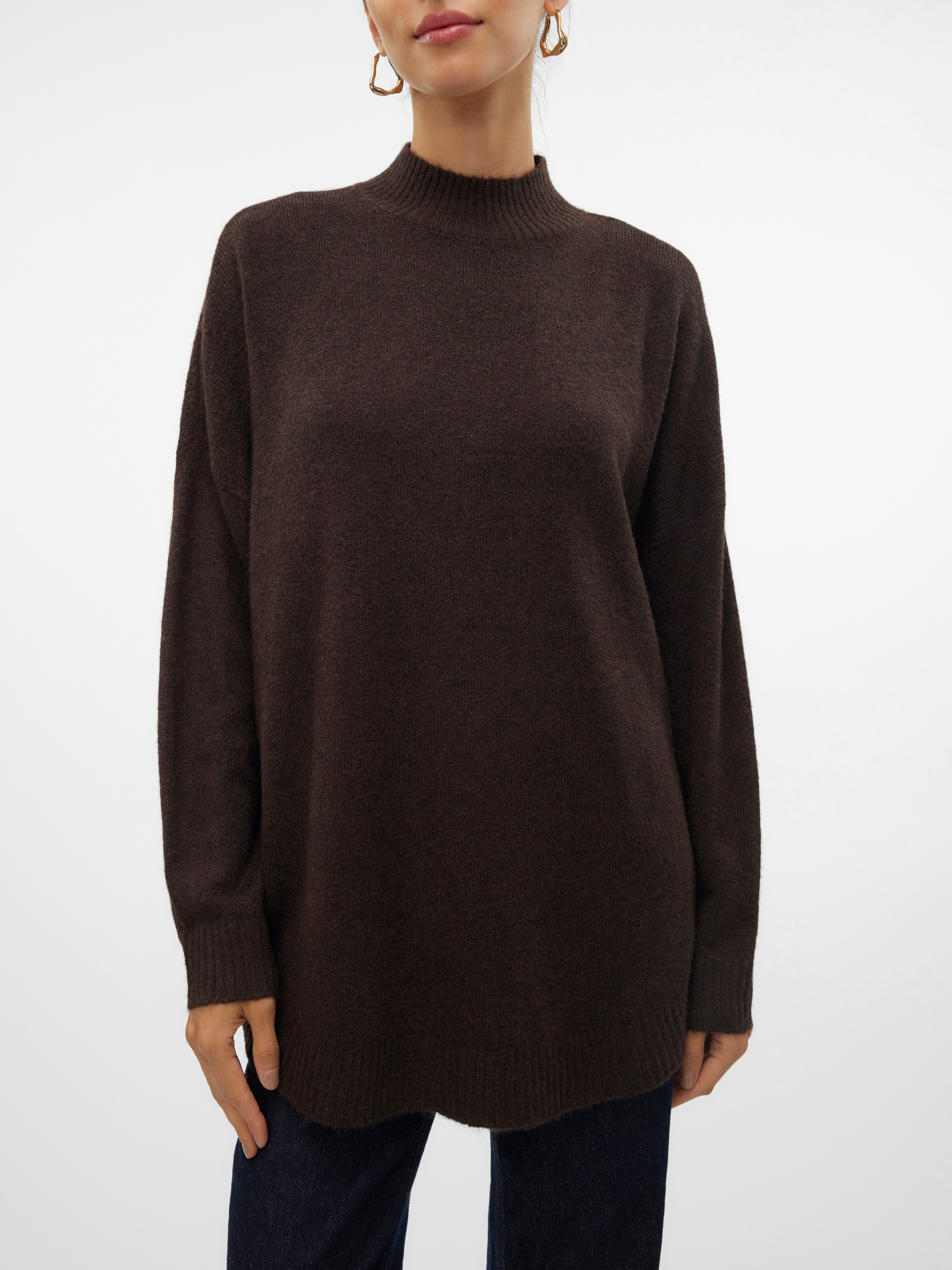 Vero Moda Gebreide trui VMPLAZA LS HIGHNECK LONG PULLOVER GA BOO