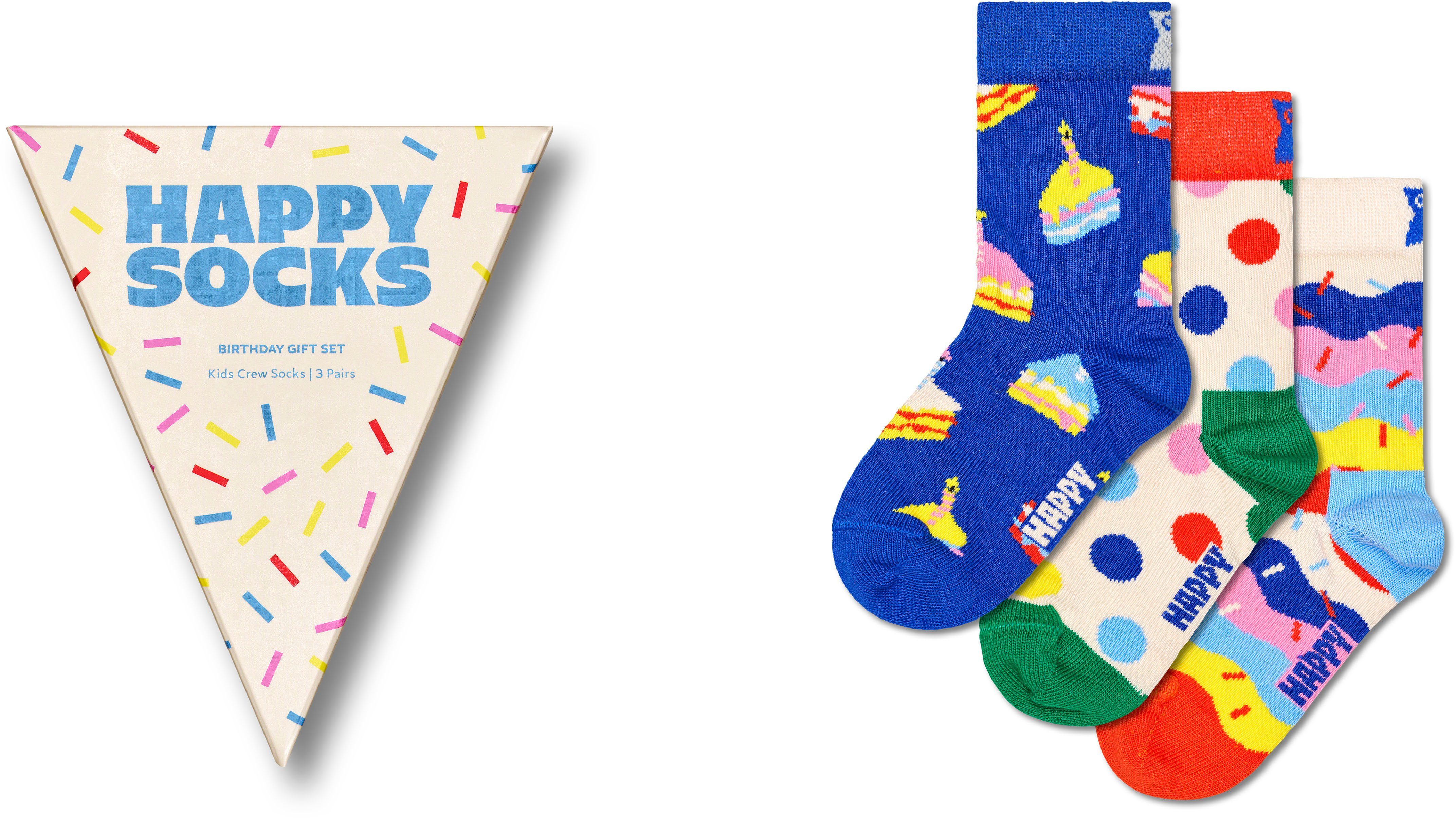 Happy Socks Sokken Verjaardagscadeauset (Set van 3) jongens sokken maat 22 (23) multicolor