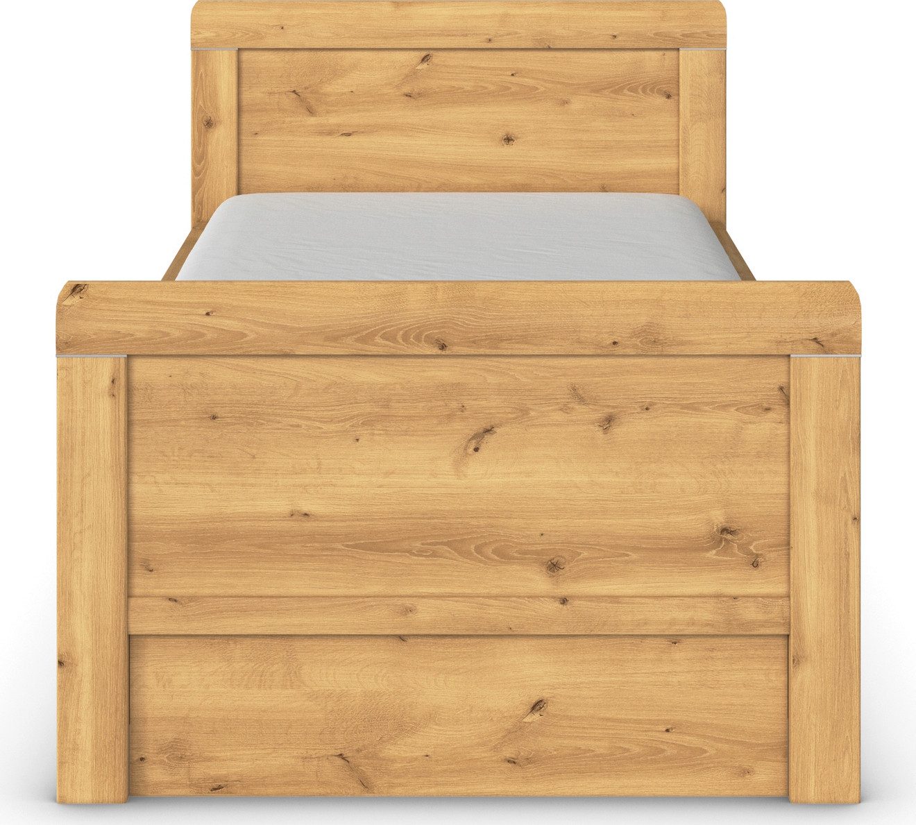 rauch Ledikant met bergruimte Bed Eenpersoons Stollenbed Bedkasten EVELYN in comfortabele hoogte met houten hoofdeinde en lades made in germany