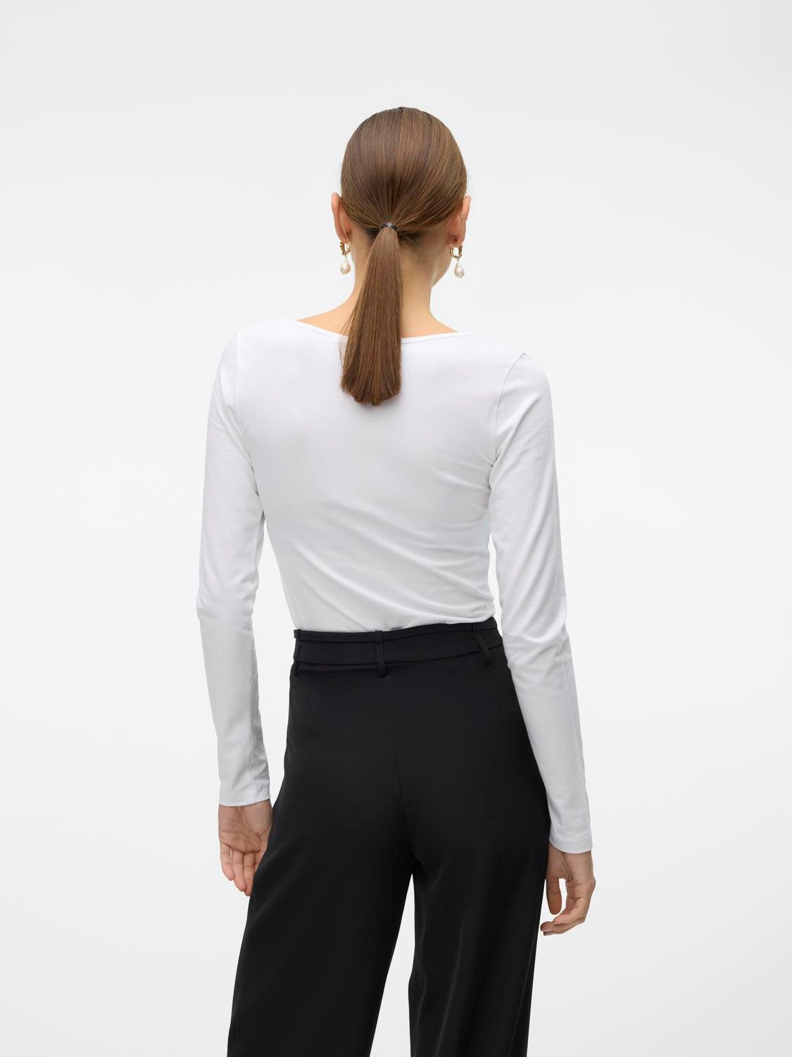 Vero Moda Shirt met lange mouwen VMLULU LS U-NECK TOP JRS GA NOOS