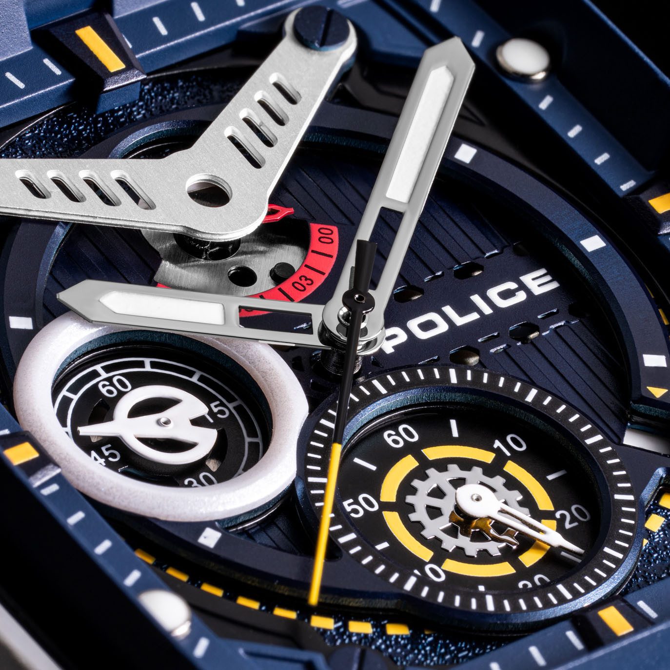 Police Chronograaf CLOUT Armbandhorloge, herenhorloge, siliconen armband, ideaal ook als cadeau, analoog (set, 4-delig, Met 3 wisselbandjes)