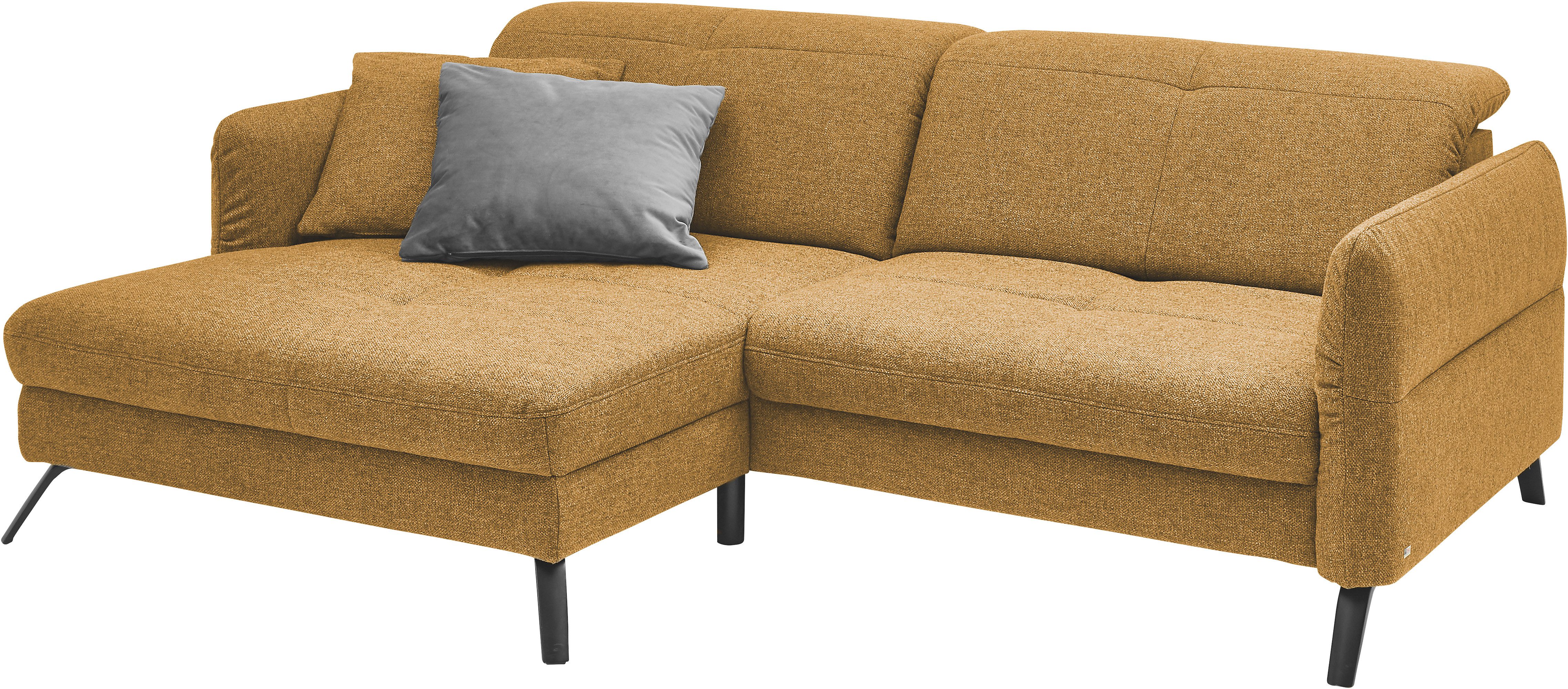 set one by Musterring Hoekbank SO 4400 V optioneel met motorische bedfunctie & hoofdverstelling, voet zwart