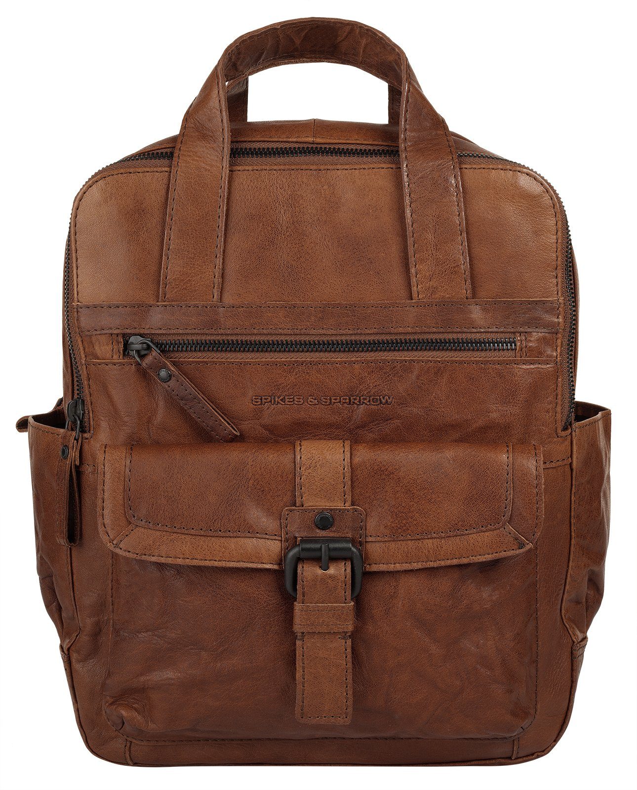 Spikes & Sparrow Rugzak echt leder dames rugzakken bruin