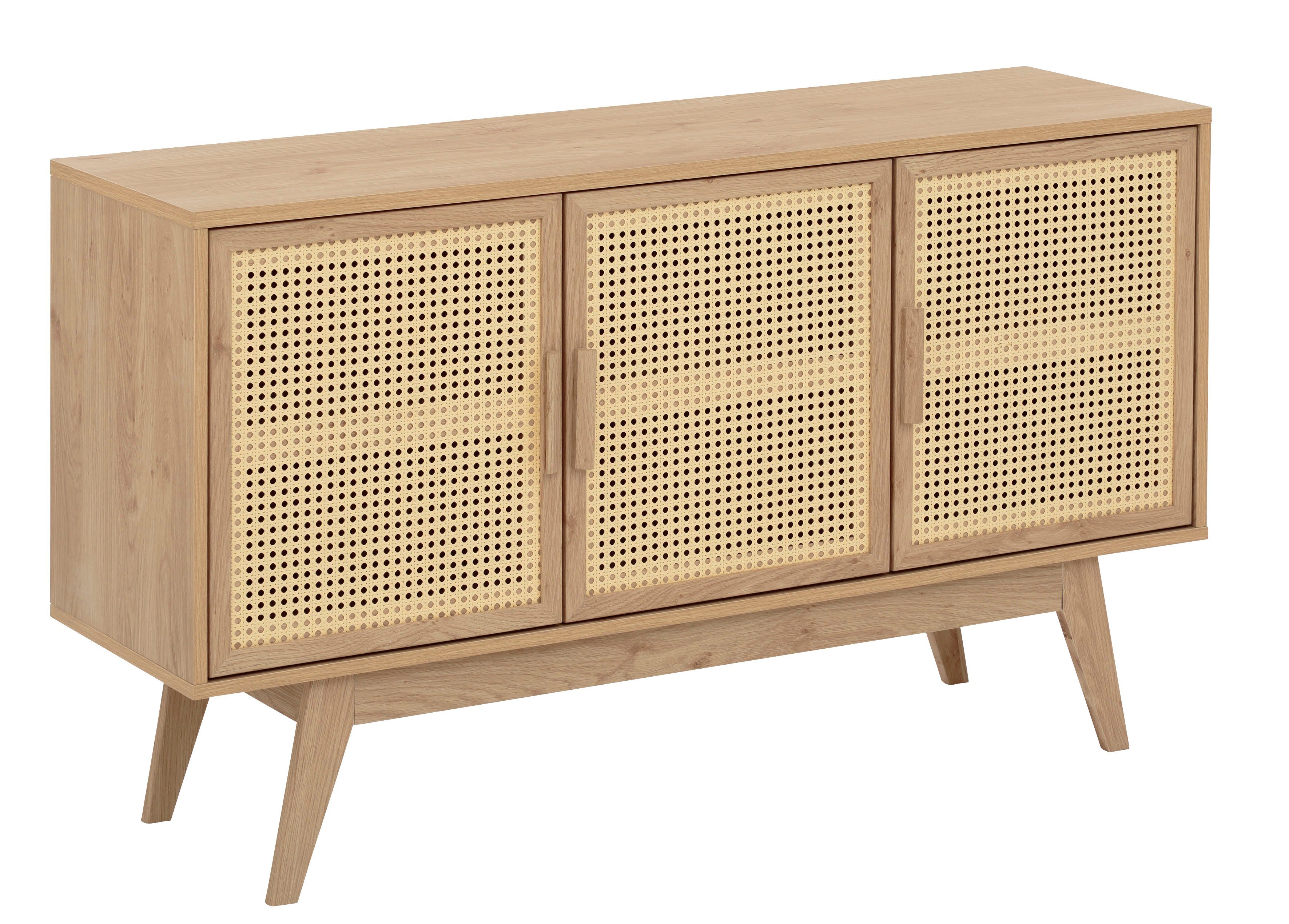 Home affaire Dressoir Bridget Commode, 2 verstelbare inlegplanken, houten benen, breedte 128 cm